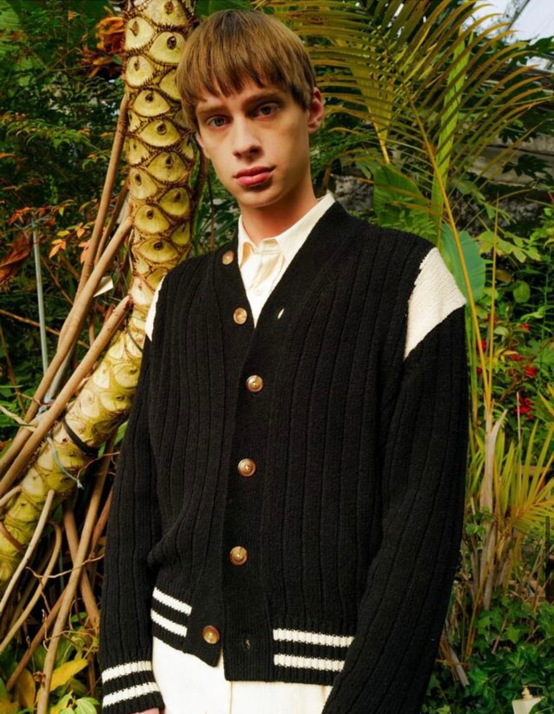 [새상품] 세터 파로 바시티 오버사이즈 부클 가디건 블랙 상품이미지5