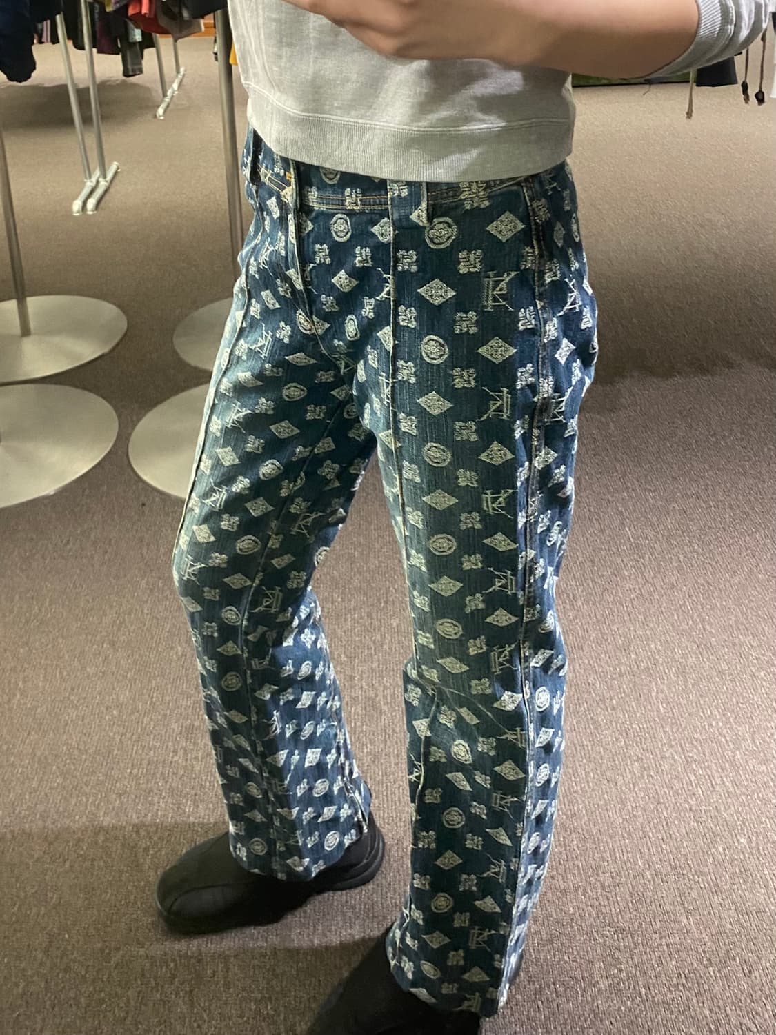 9)Japanese vintage 여성 모노그램 부츠컷 데님팬츠 상품이미지1