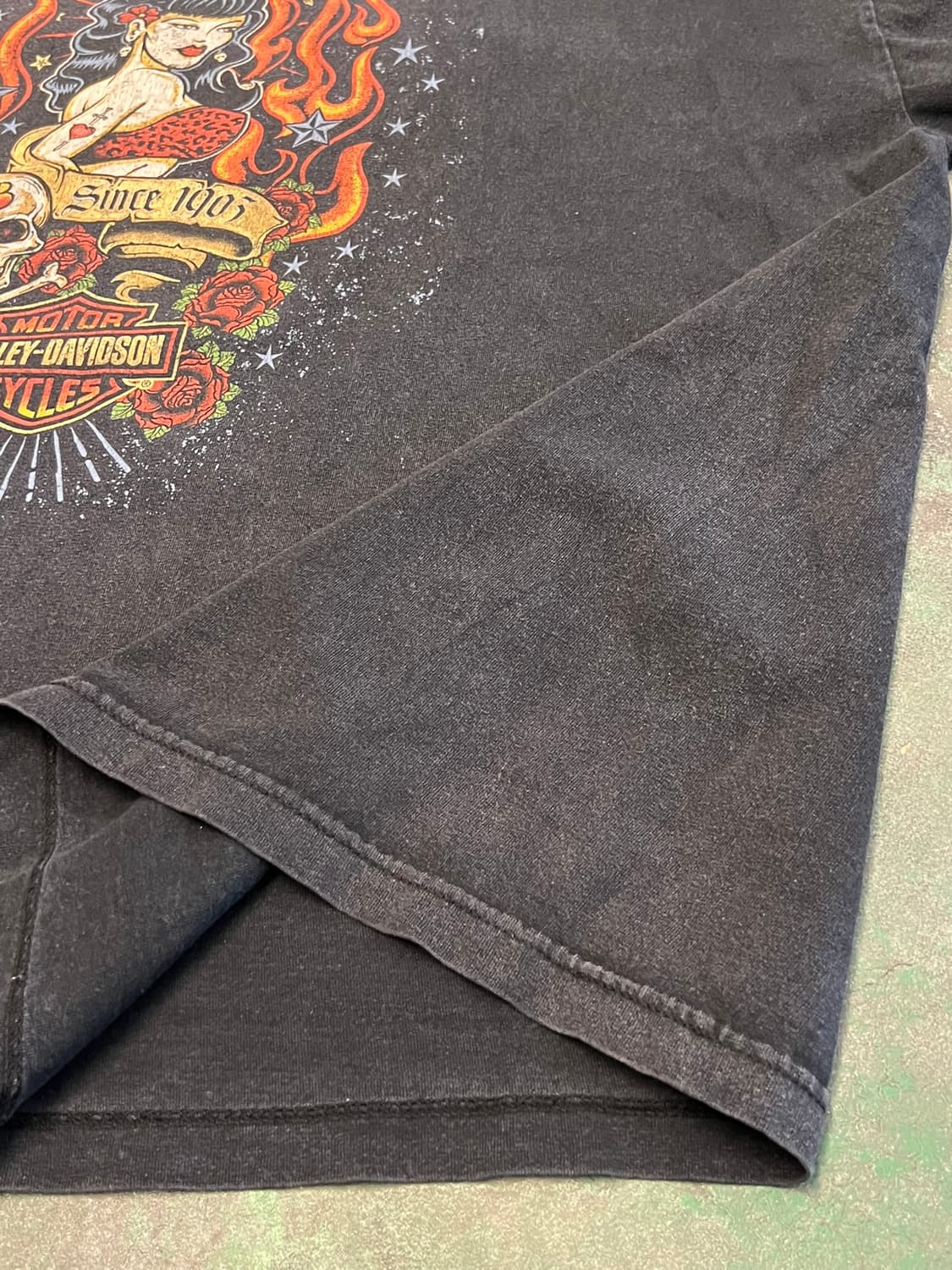 [3XL] 할리데이비슨 핀업걸 바이커 그래픽 반팔 티셔츠 상품이미지6