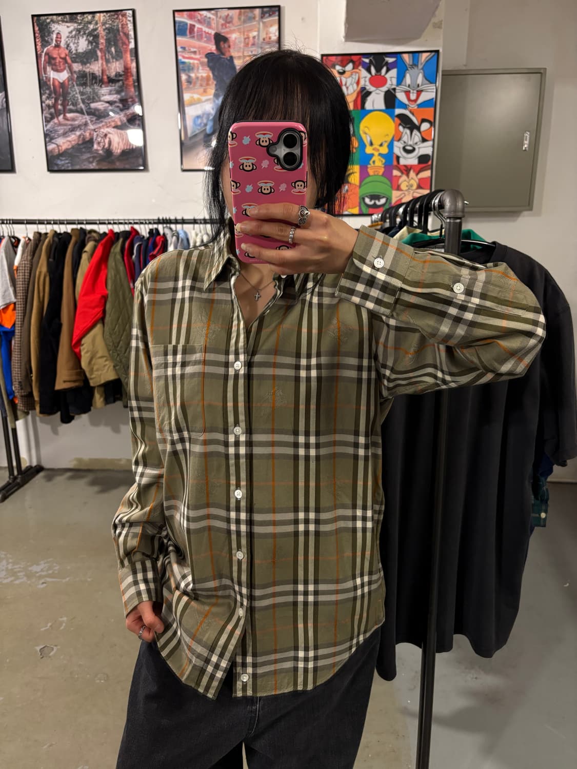 버버리 기마로고 체크셔츠 상품이미지2