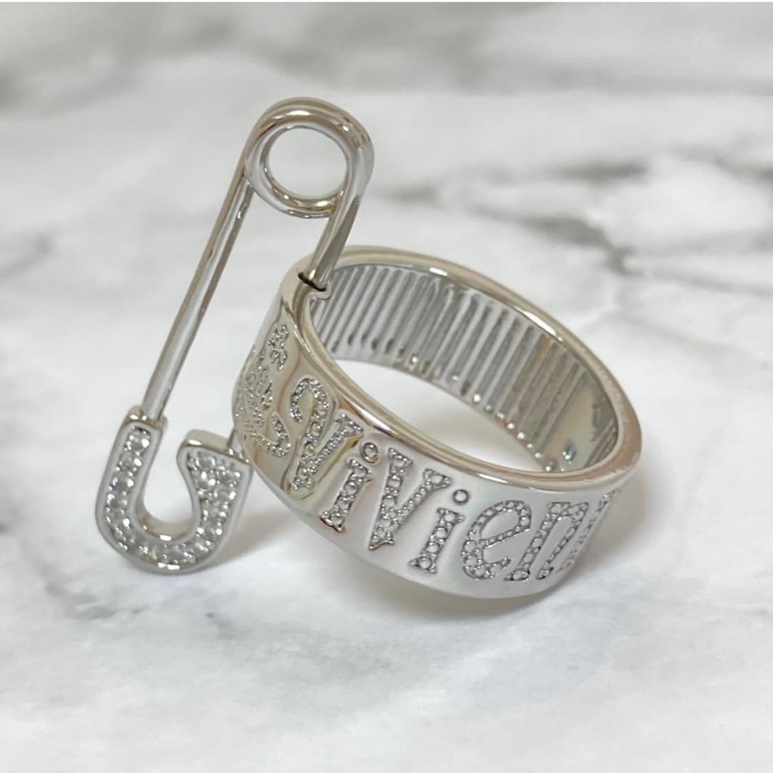 비비안웨스트우드 크리스탈 큐빅 클립 링 반지(새상품) 상품이미지1