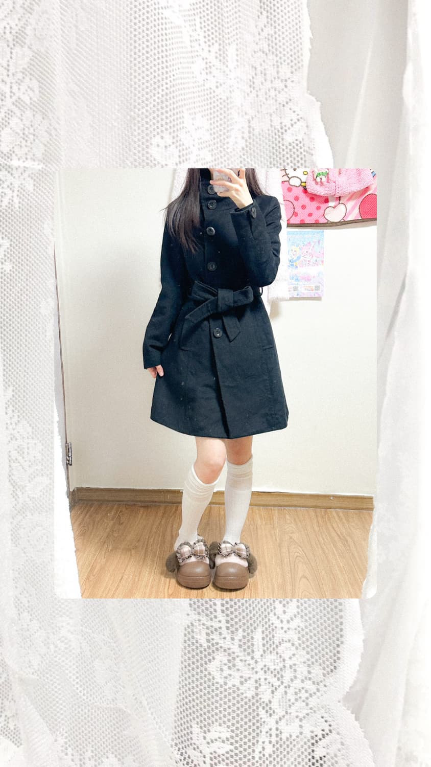 빈티지 핑키앤다이안 블랙 코트 달천깔 오네갸루 공겜여주 로걀 페어리 고딕 상품이미지1