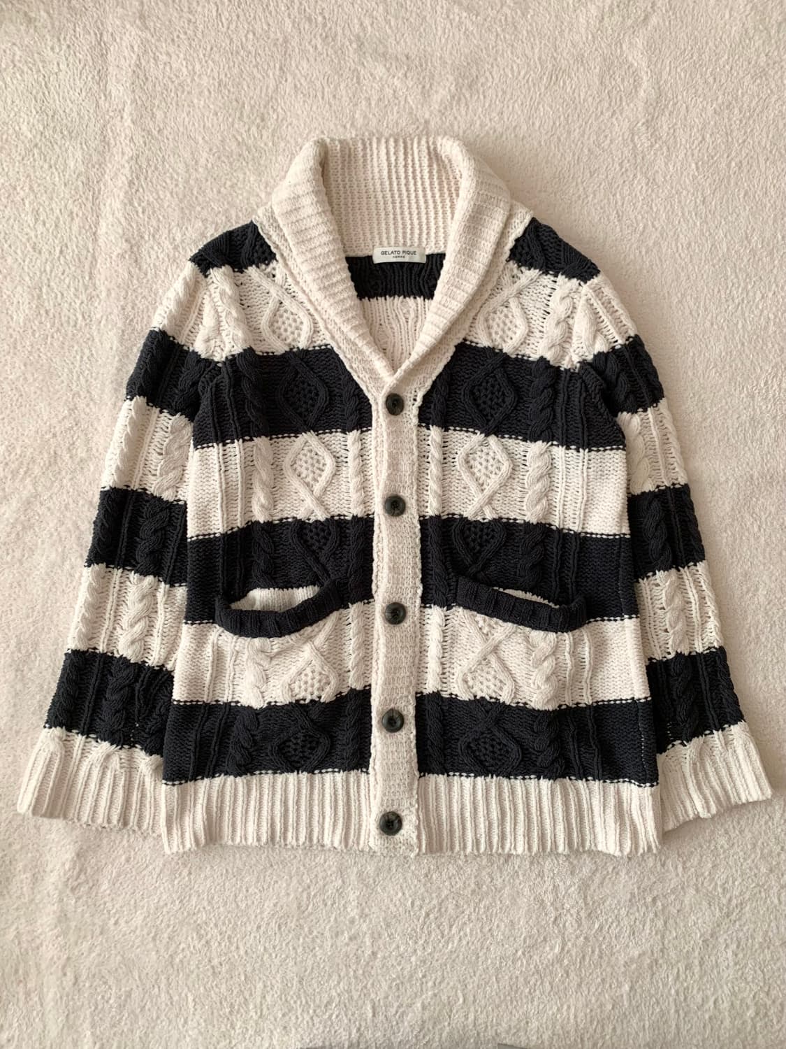 젤라또피케 보송 케이블 가디건 상품이미지1