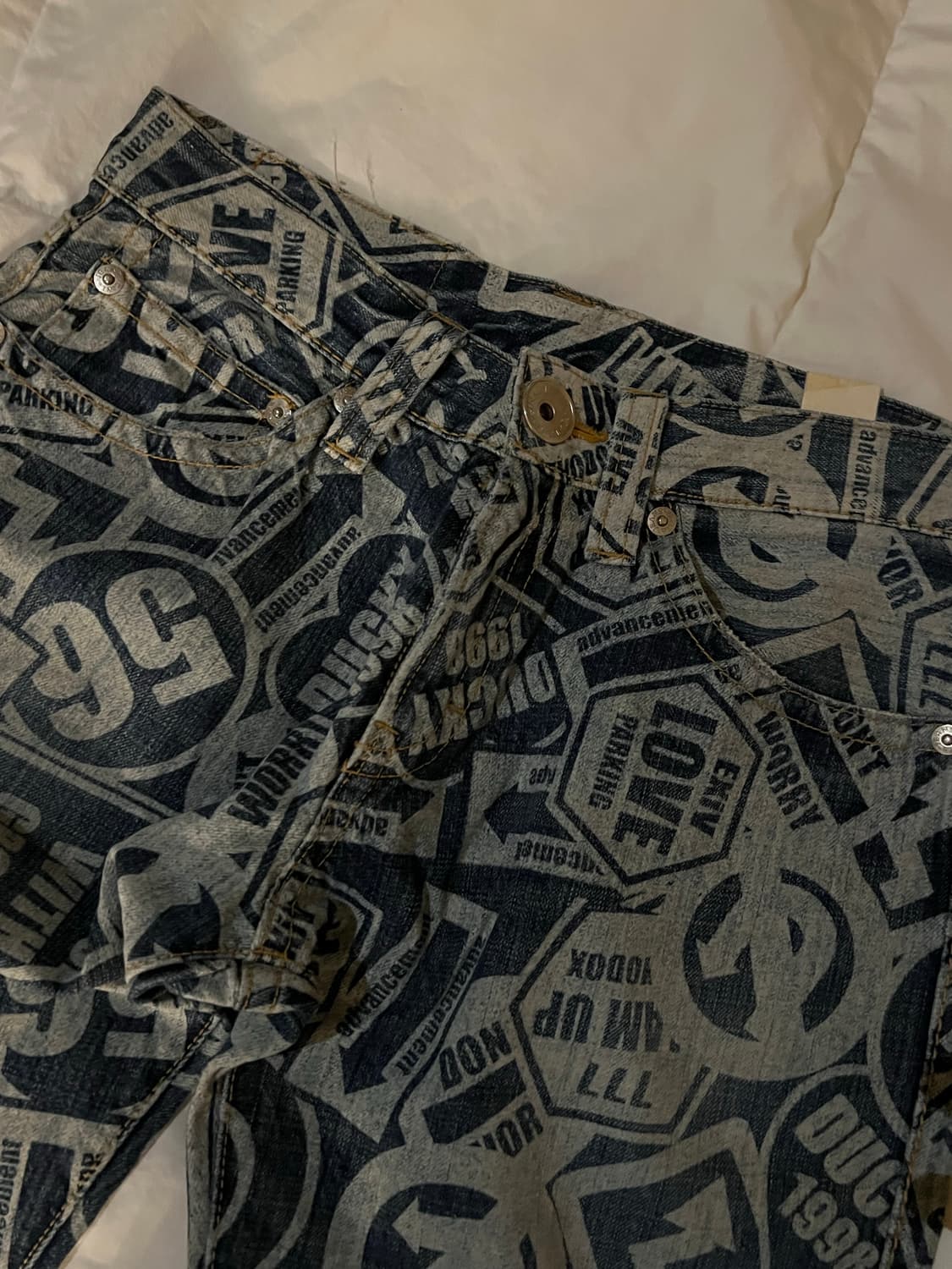 CO&LU 풀 프린팅 데님 팬츠 상품이미지2