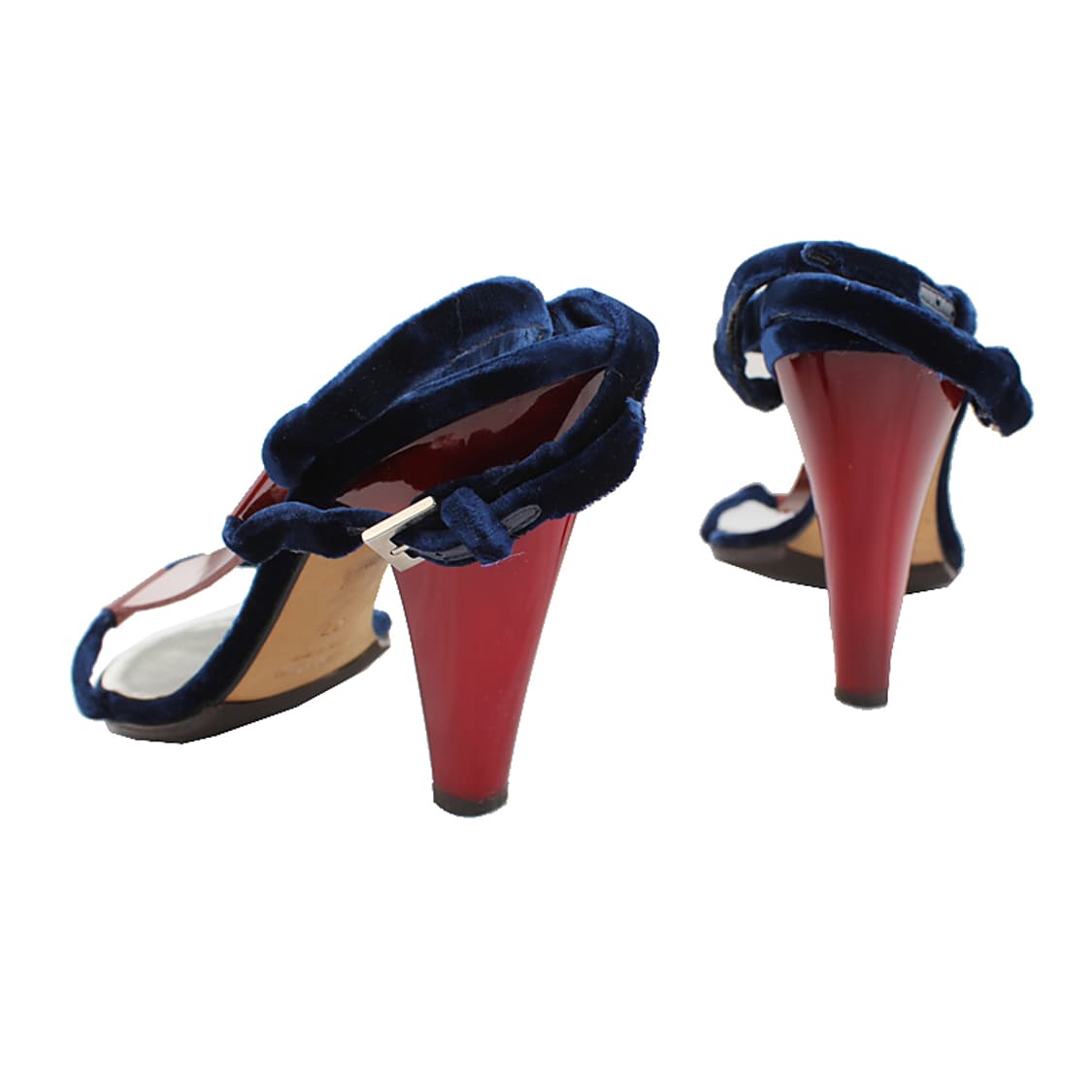 쥬세페 블루 벨벳 스트랩 체리레드 샌들 37 상품이미지5