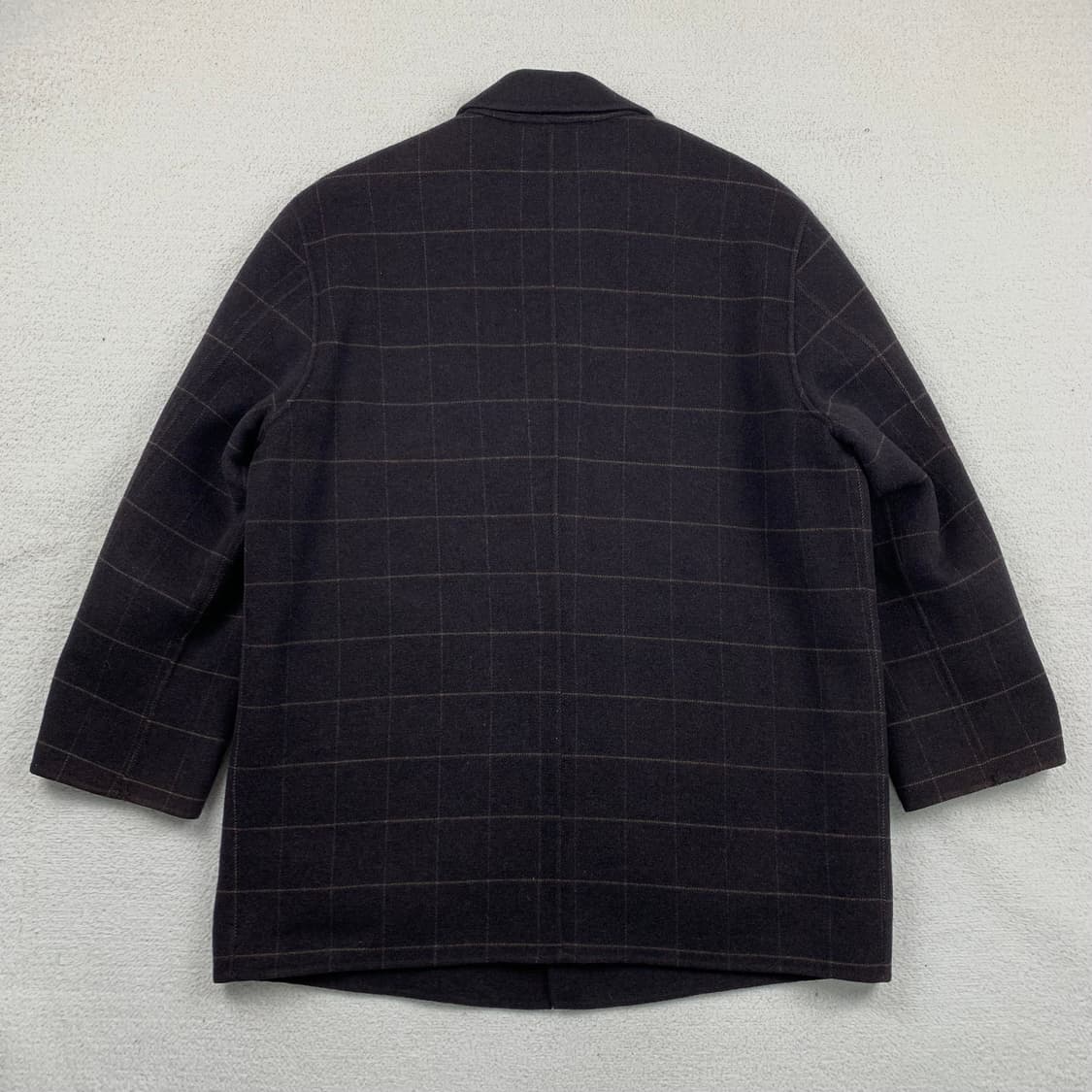 입생로랑 YSL 자수로고 브라운 체크 울 하프코트 상품이미지2