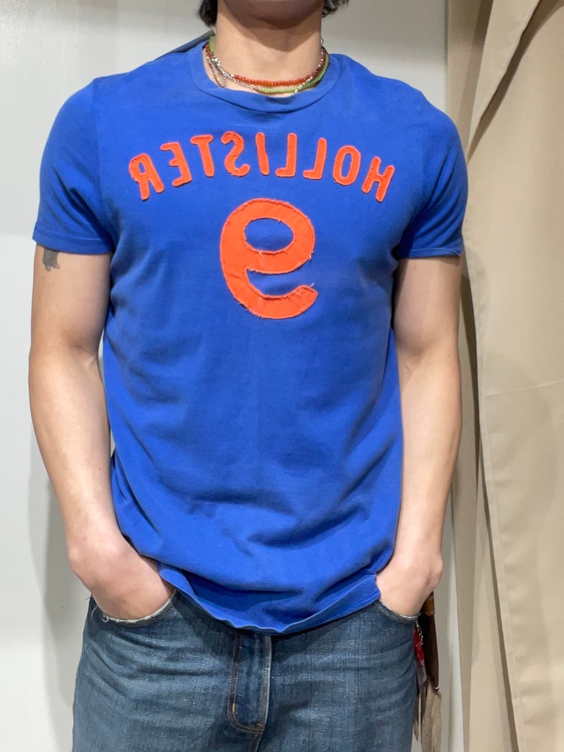 홀리에스터 y2k 넘버9 블루 티셔츠 상품이미지1