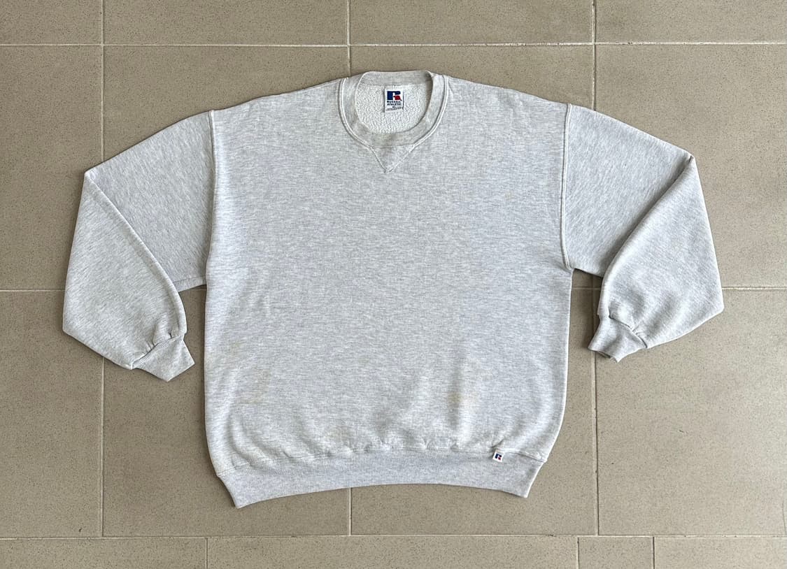 90s 빈티지 러셀 스웻셔츠 밝은그레이 XL USA 상품이미지1