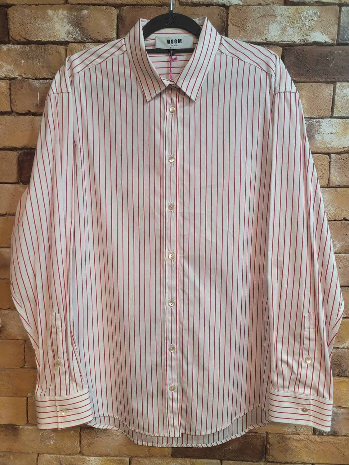 MSGM 밀라노 핑크 스트라이프 셔츠 40 상품이미지1