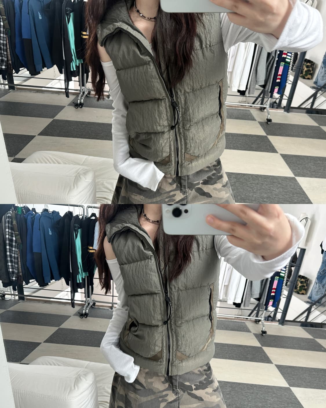 CP컴퍼니 가먼트다잉 나일론 고글 패딩 베스트 상품이미지9