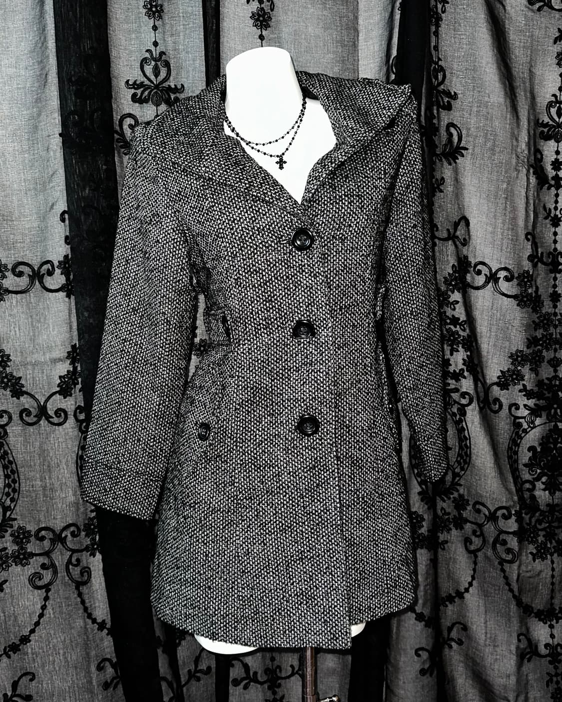 Black Tweed Coat 상품이미지1