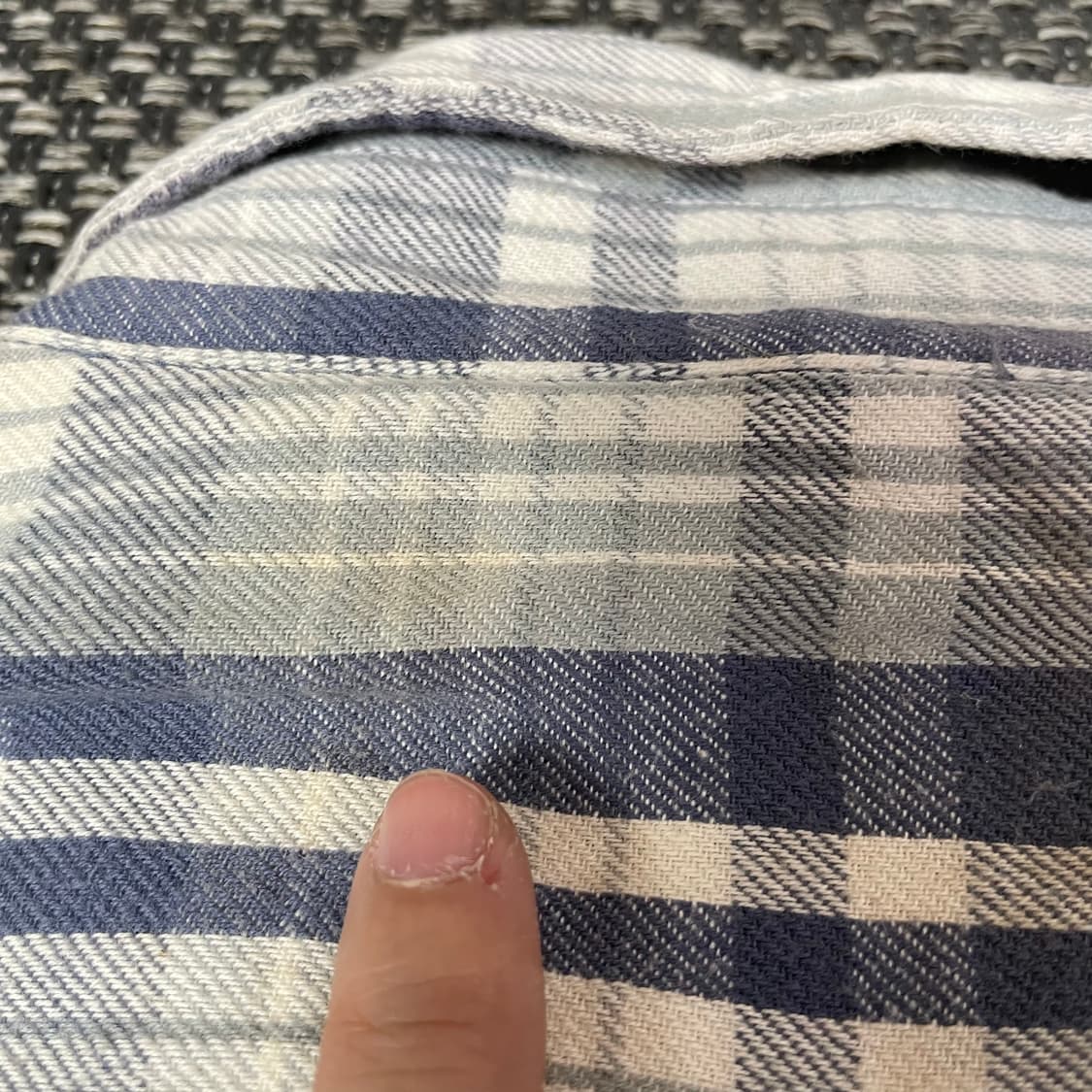 폴로진스컴퍼니 미니로고 블루 그레이 체크무늬 플란넬 셔츠 M 상품이미지8