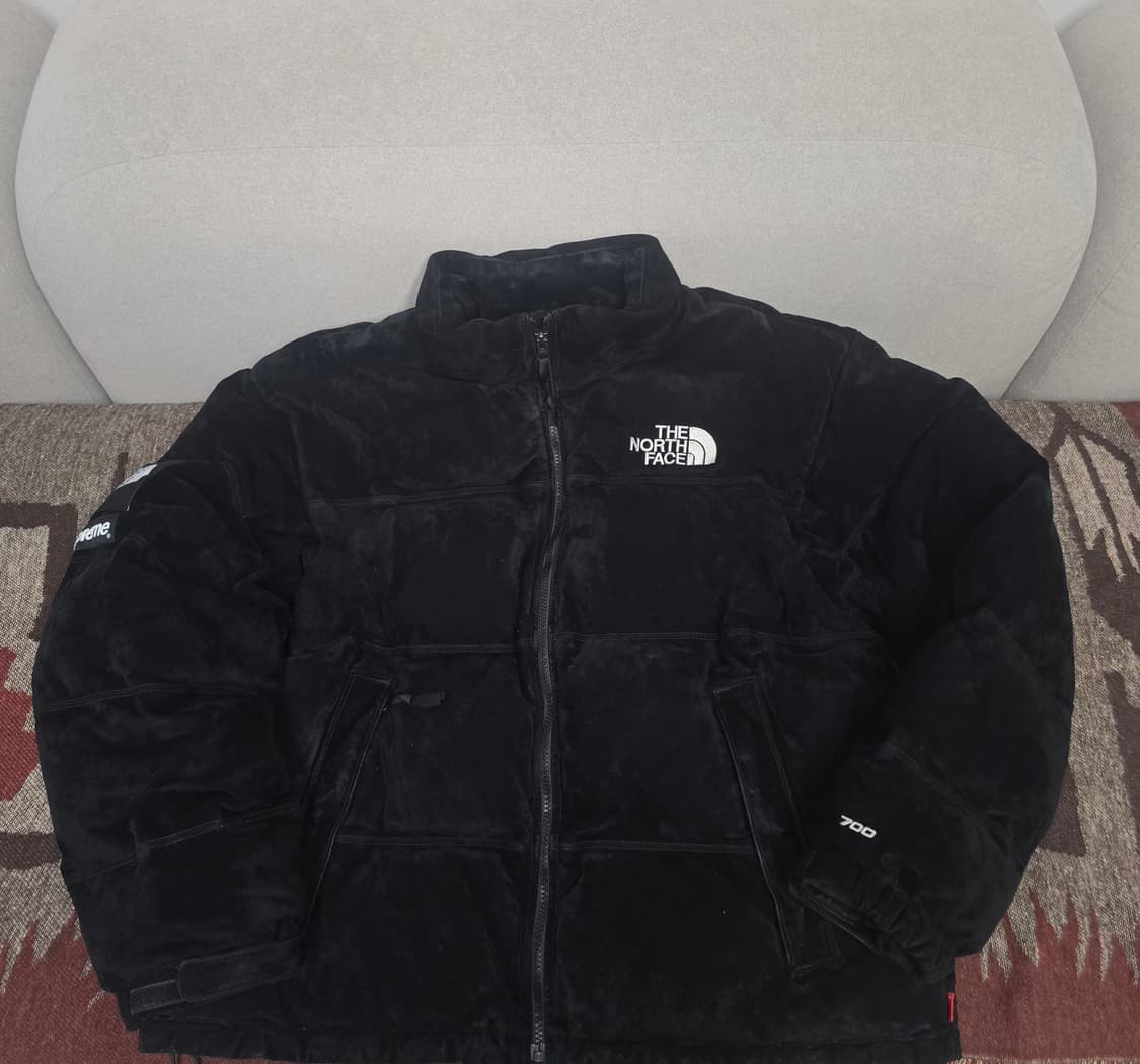 슈프림 노스페이스 슈노 스웨이드 눕시 패딩 자켓 M사이즈 상품이미지1