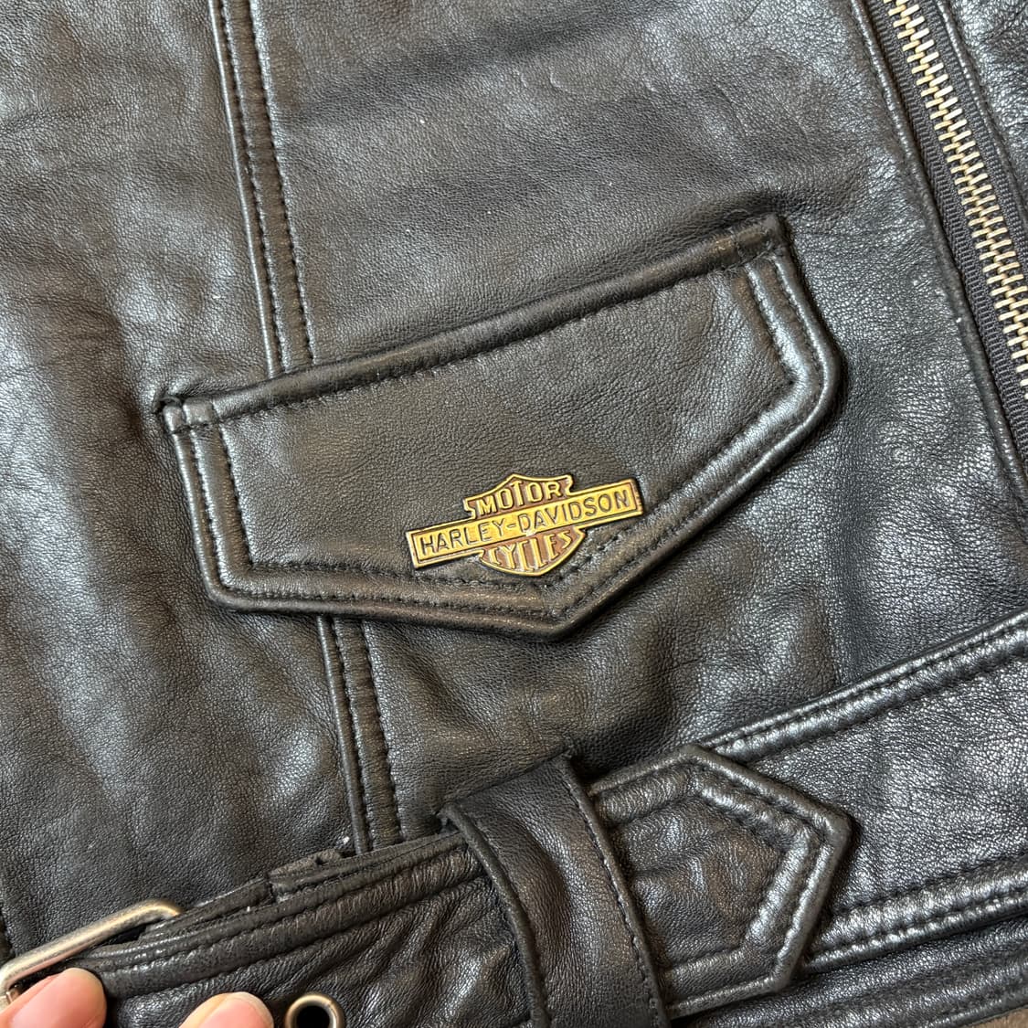 할리데이비슨 정품 더블 라이더 플레임 양가죽 자켓 상품이미지4