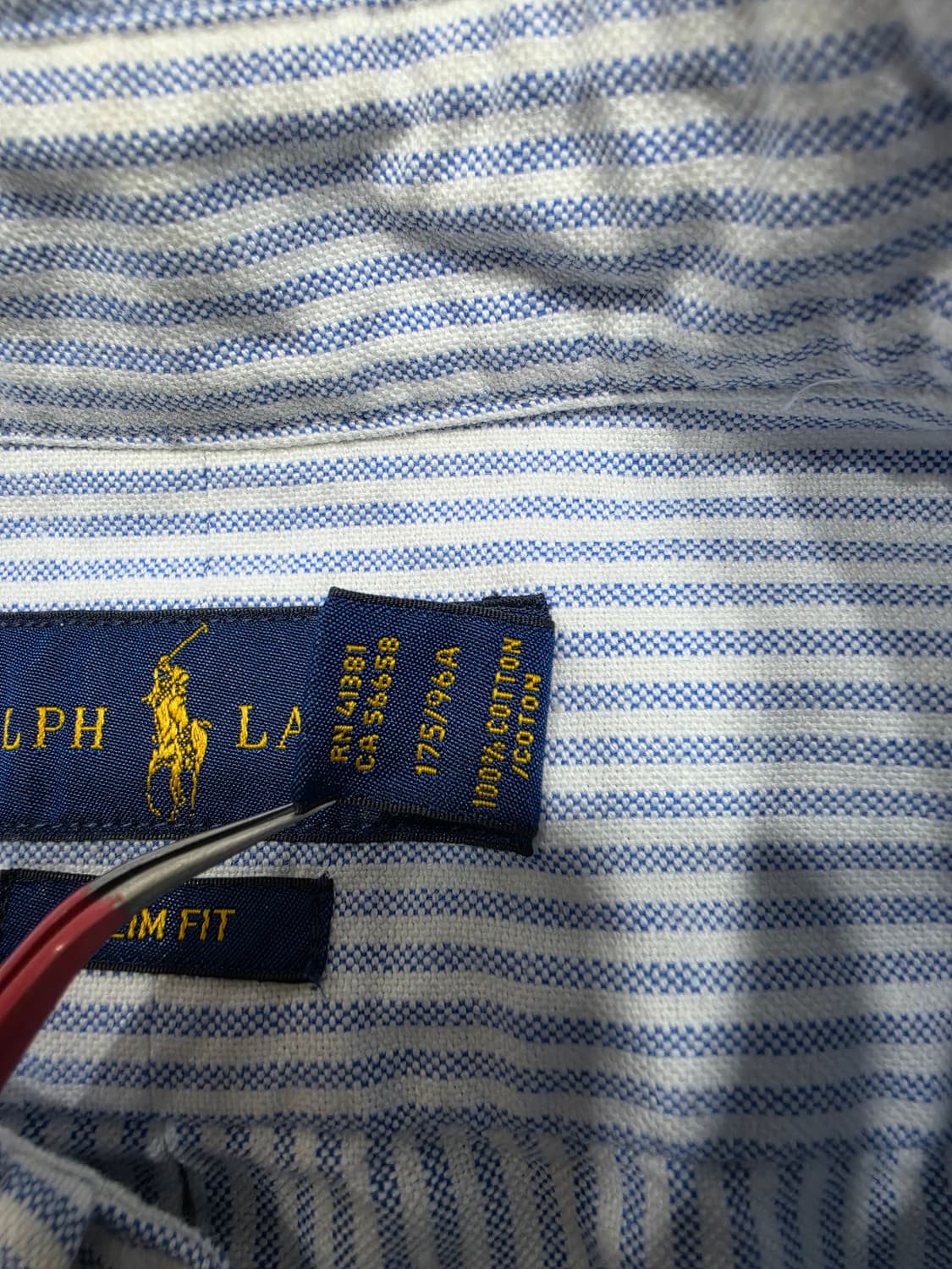 폴로 랄프로렌 스트라이프 옥스포드 멀티포니 슬림핏 셔츠 M 상품이미지6