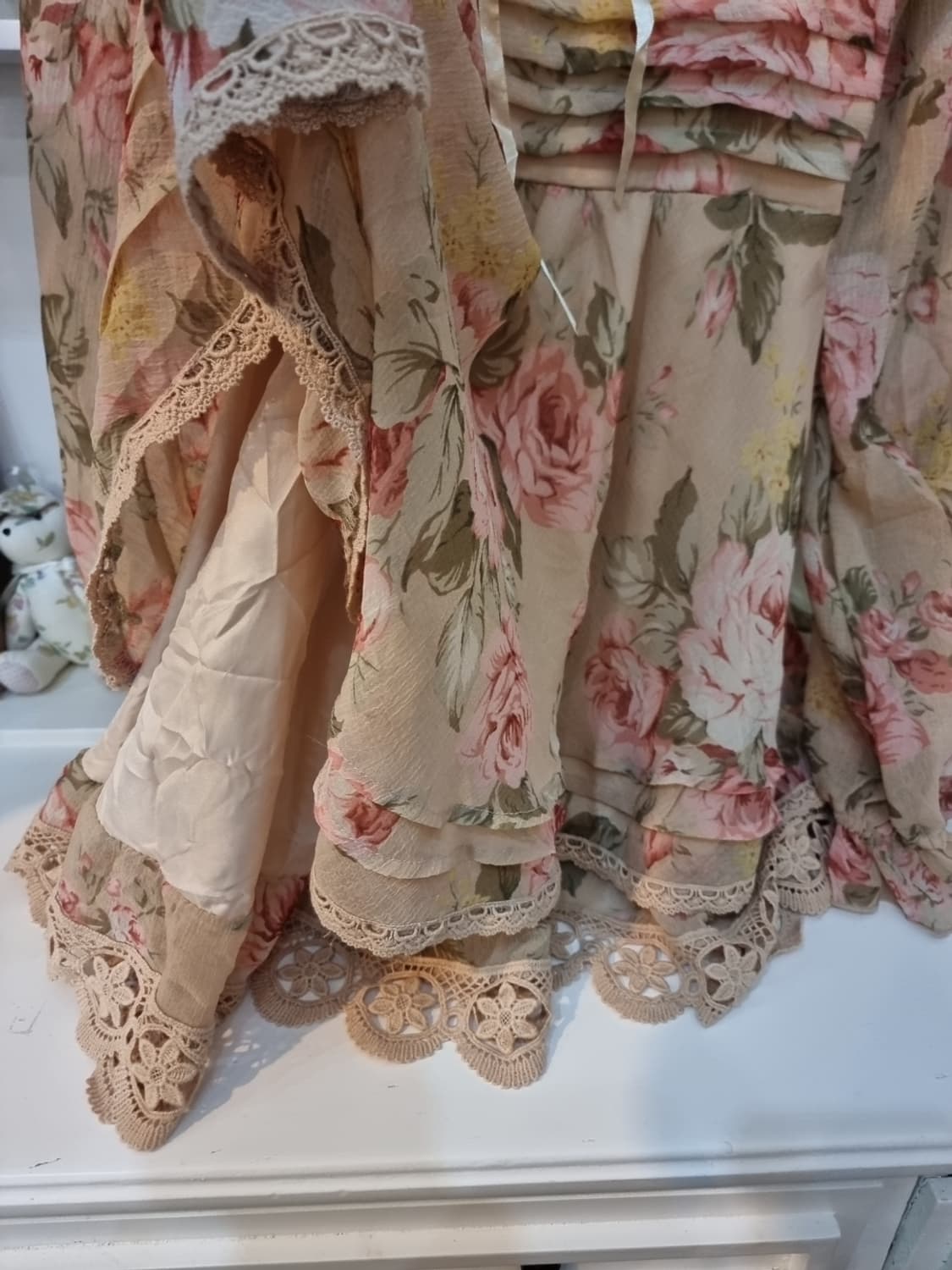 LIZ LISA 빈티지 로즈 오프숄더 쉬폰 원피스 상품이미지5