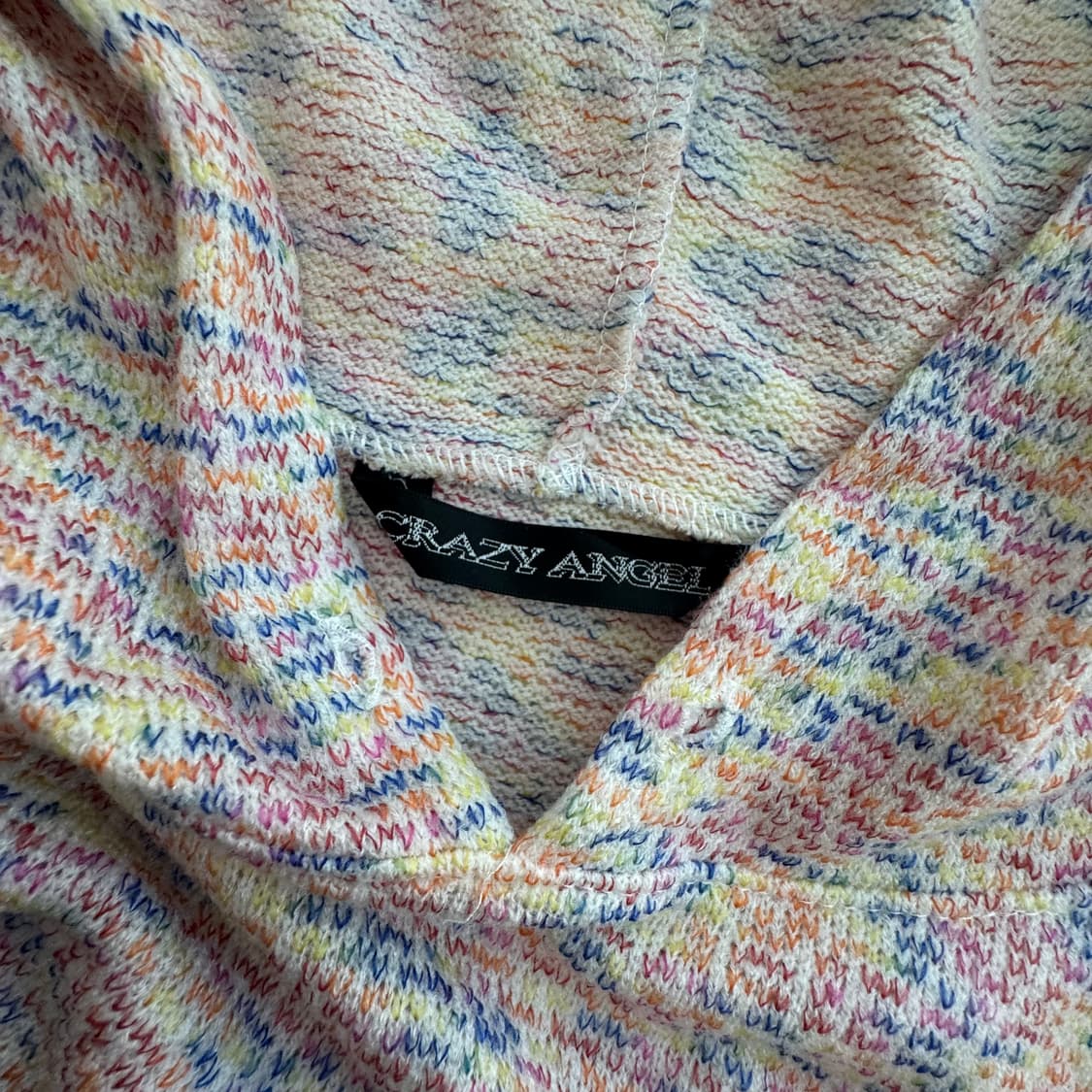 러블리 컬러풀 후드 니트 빈티지 롱티셔츠 상품이미지7