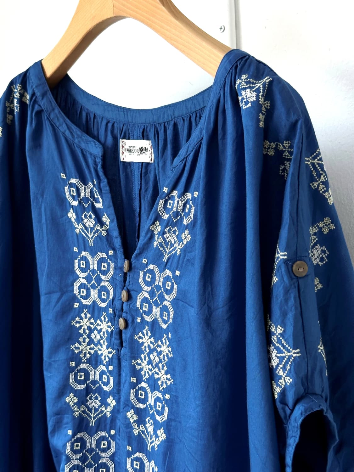 Light cotton stitch wide loose shirt 상품이미지4