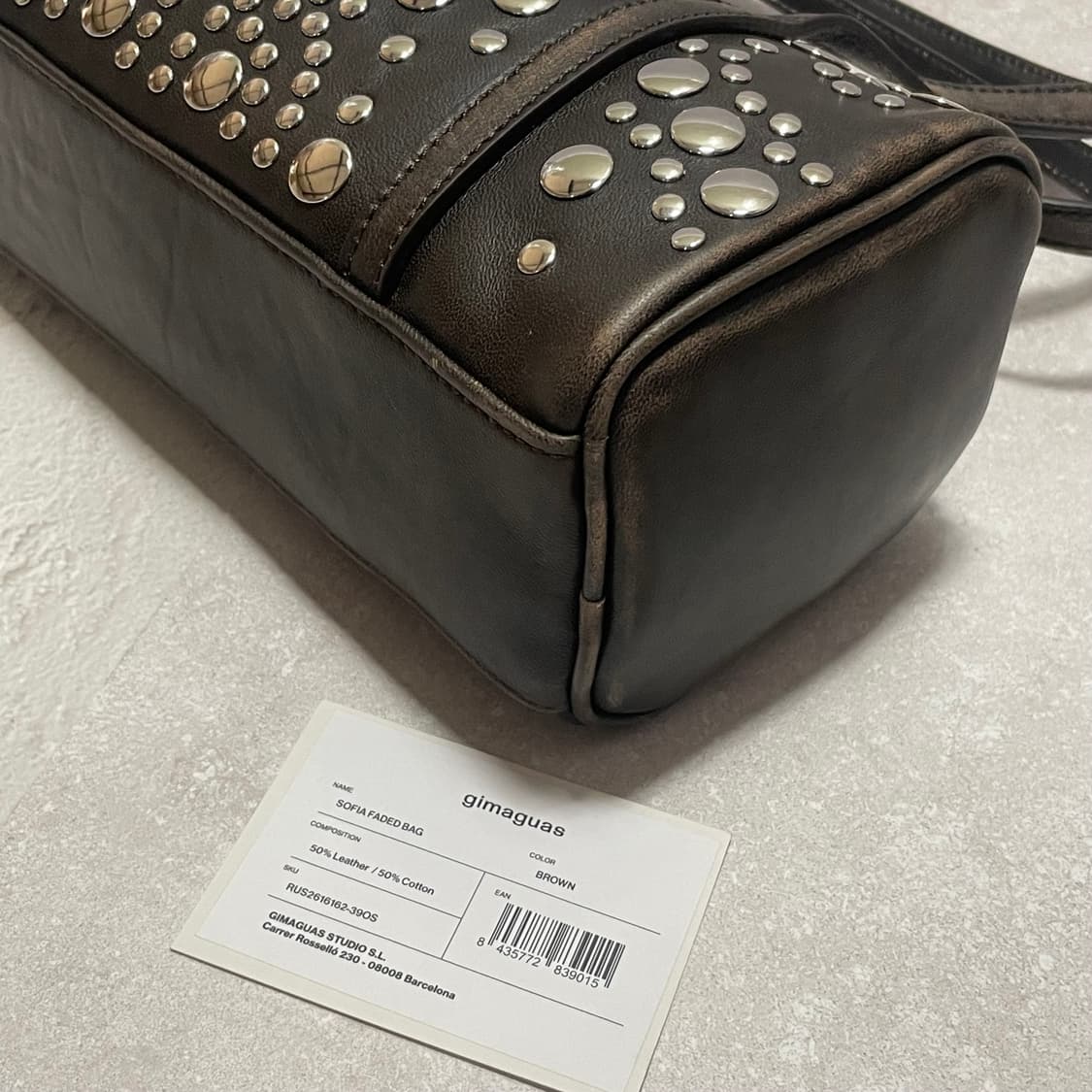 (새상품) 기마구아스 sofia 소피아 스터드백 브라운 상품이미지2