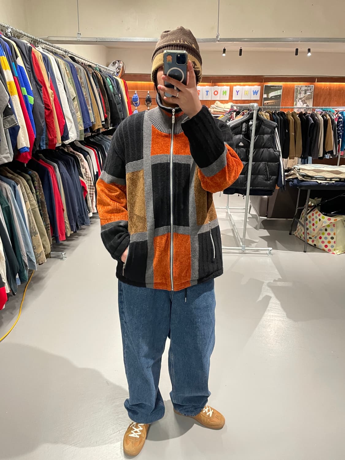 빈티지 니트 집업 점퍼   상품이미지4