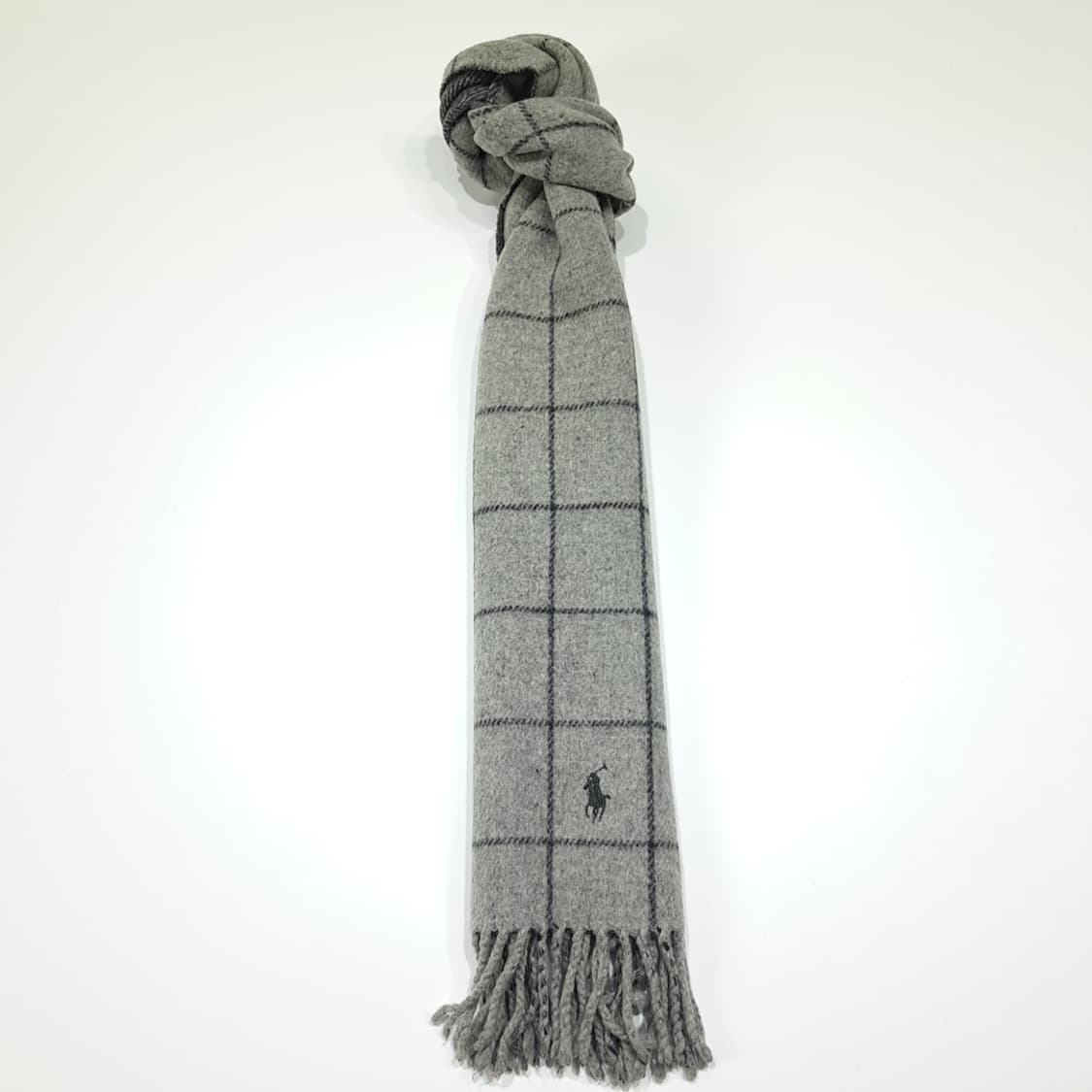 MX565 폴로 90s 이태리판 램스울 양면 윈도우페인 헤링본 머플러 상품이미지5