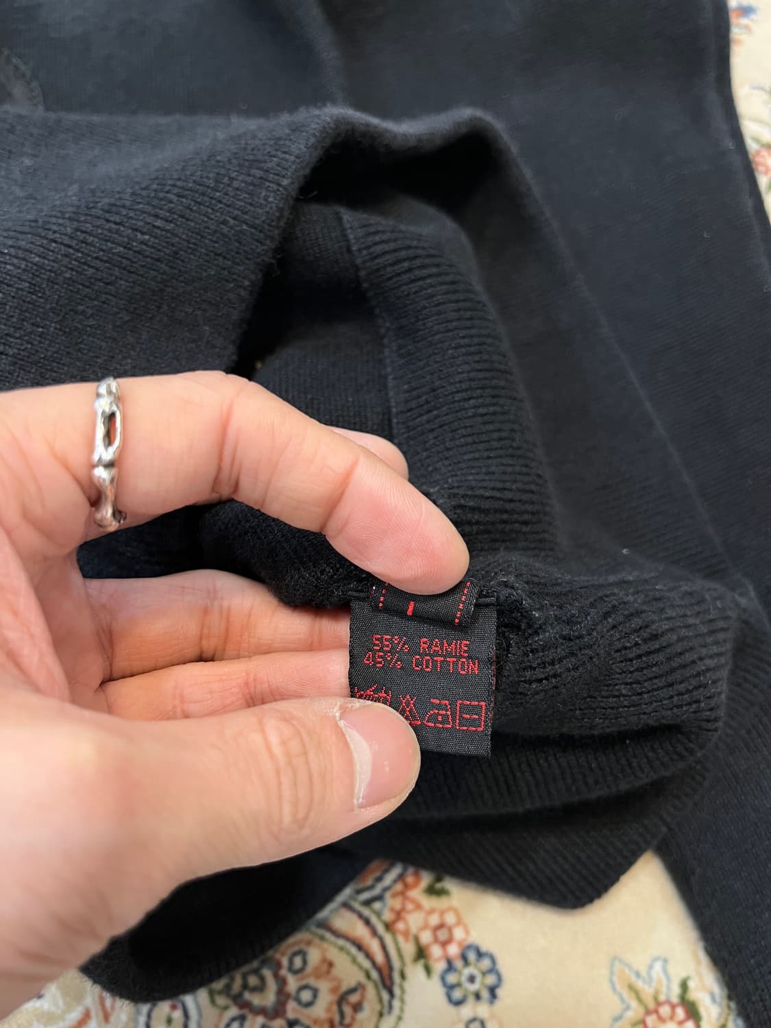 에비수 자수 빅로고 코튼 니트 상품이미지6