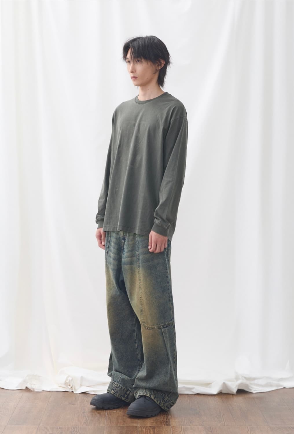 이스트서비스샵 웰트포켓 와이드 데님팬츠 48 상품이미지4