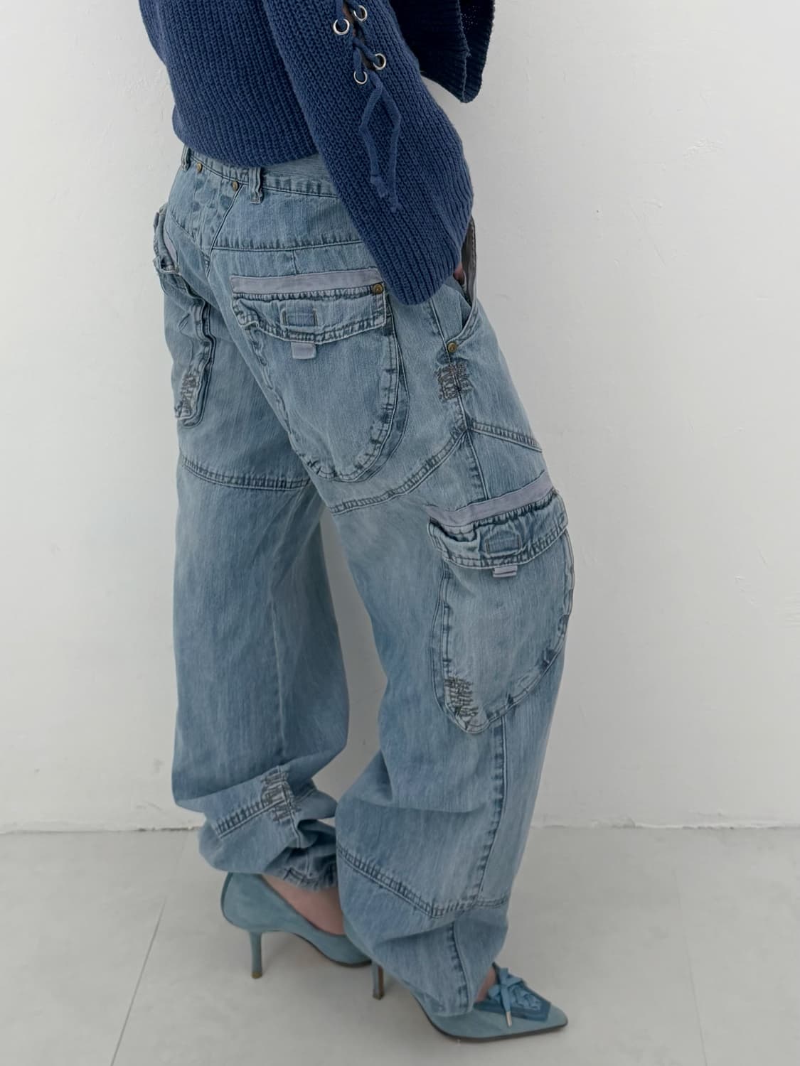 라이트 데님 카고 팬츠 상품이미지4