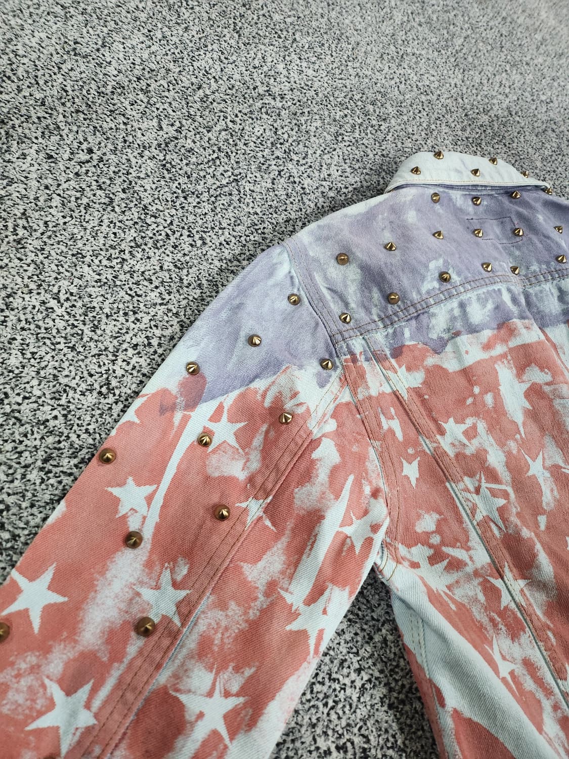 스트릿 감성 타이다이 스타패턴 데님자켓 상품이미지5