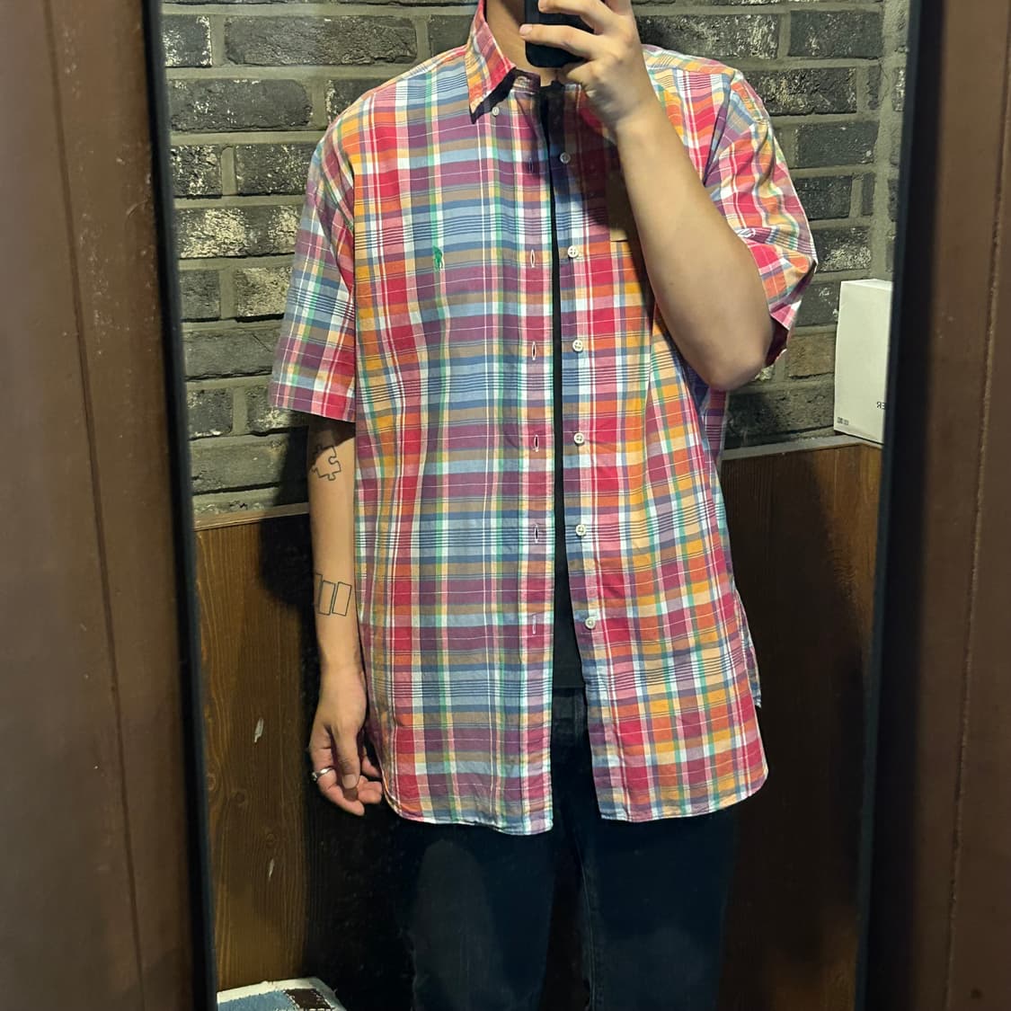 L) 폴로 랄프로렌 핑크 체크 반팔 셔츠 상품이미지8