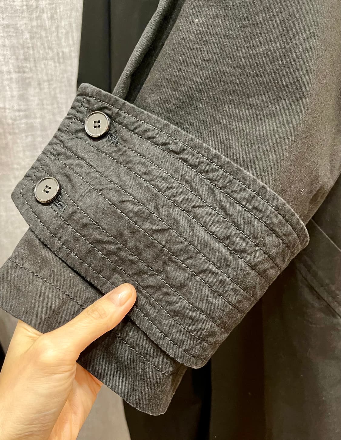 SPELLEDIT 스펠에디트 래글런 오버사이즈 히든 맥코트/블랙 상품이미지9