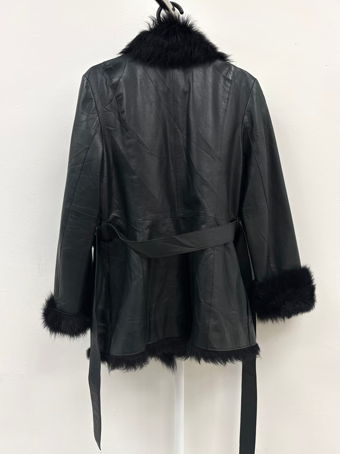 빈티지 블랙 리얼레더 무스탕 퍼 자켓 상품이미지7