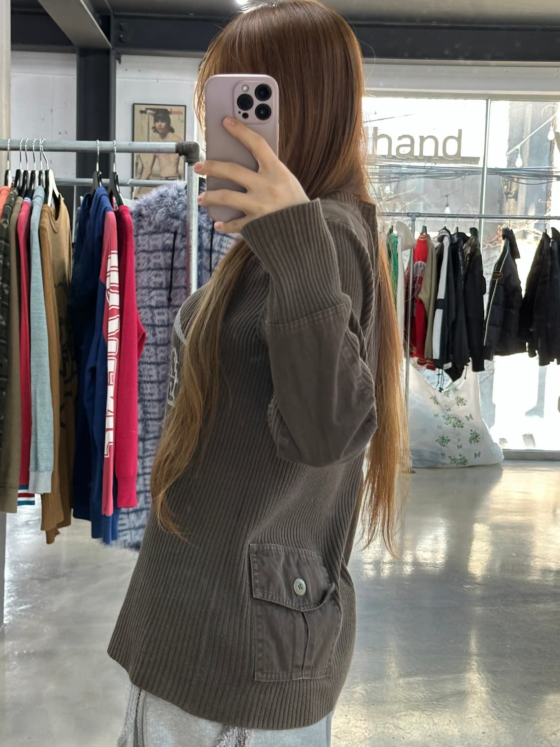  히스테릭글래머 히스걸 골지포켓 코만도 니트 상품이미지2