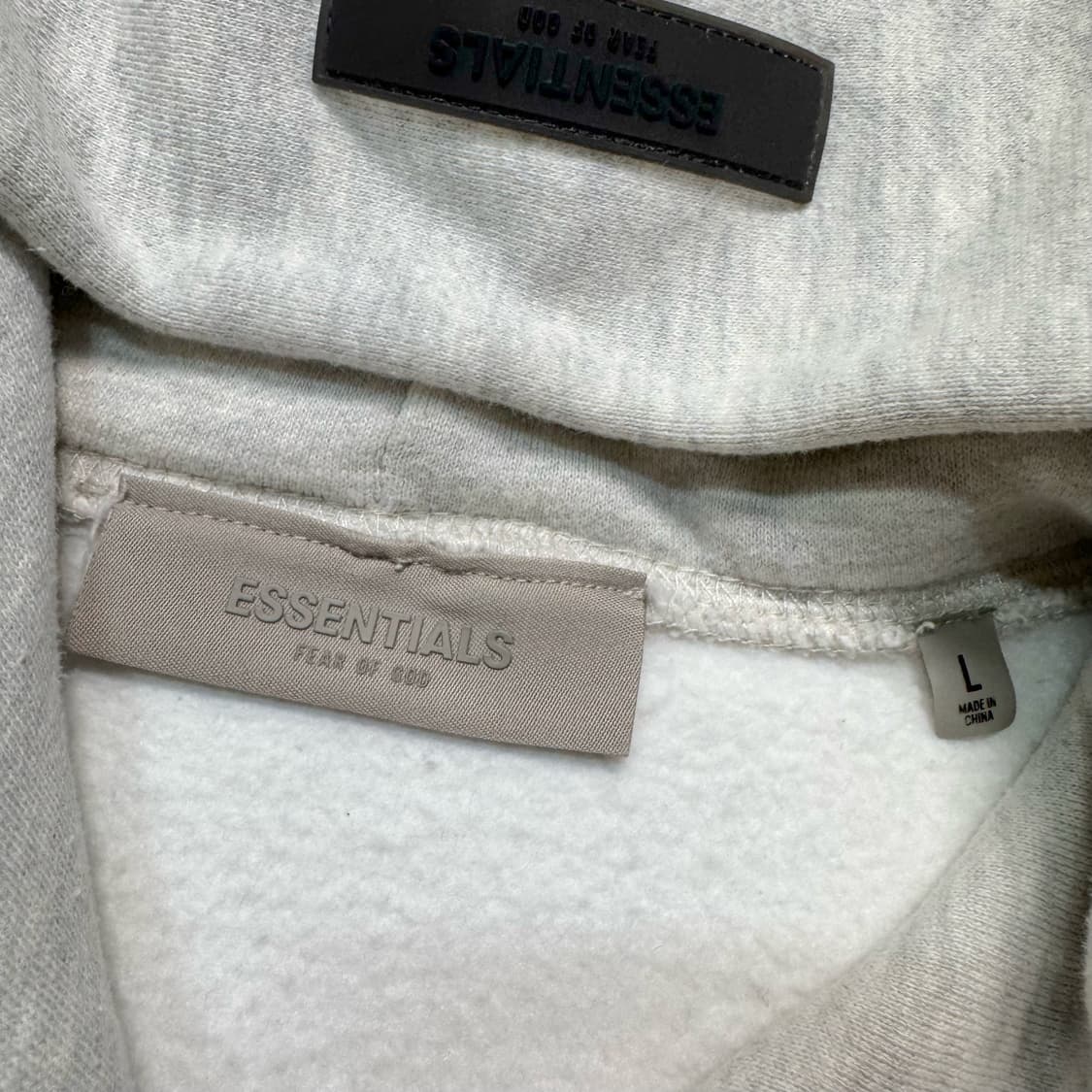 Name : 피오갓에센셜 후면 빅로고 오트밀 오버핏 후드티 :)  상품이미지3