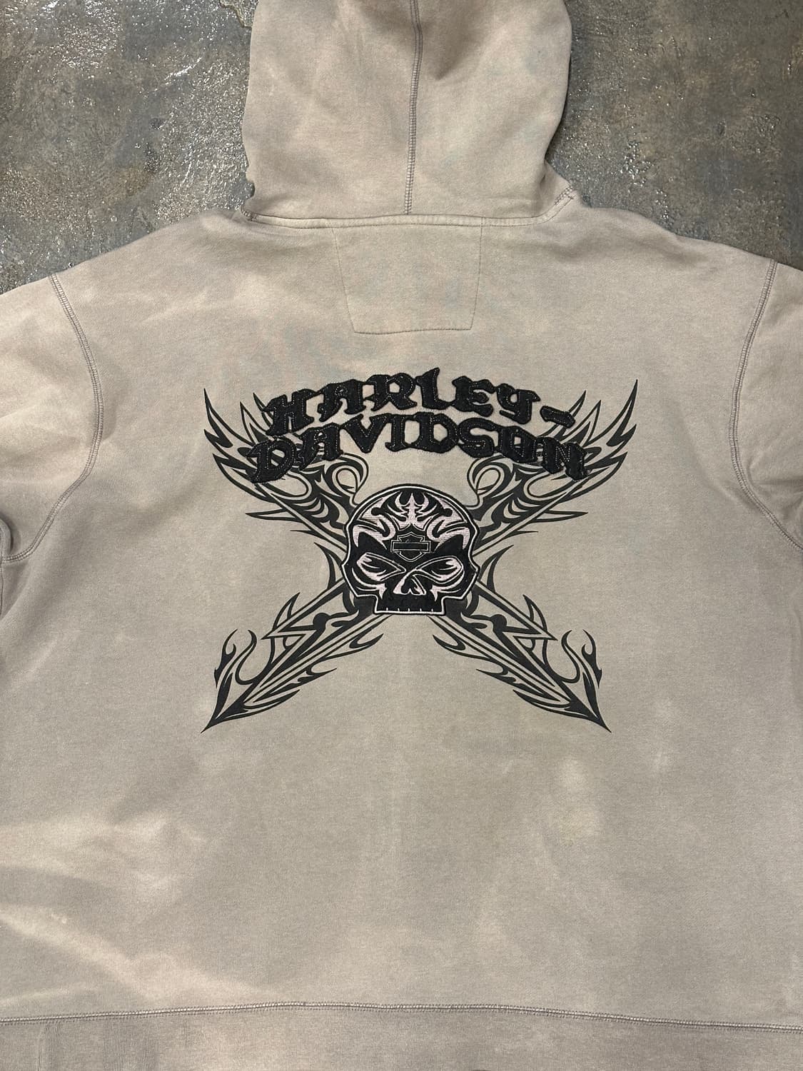 할리데이비슨 데미지드 후드 집업 XXL 상품이미지8