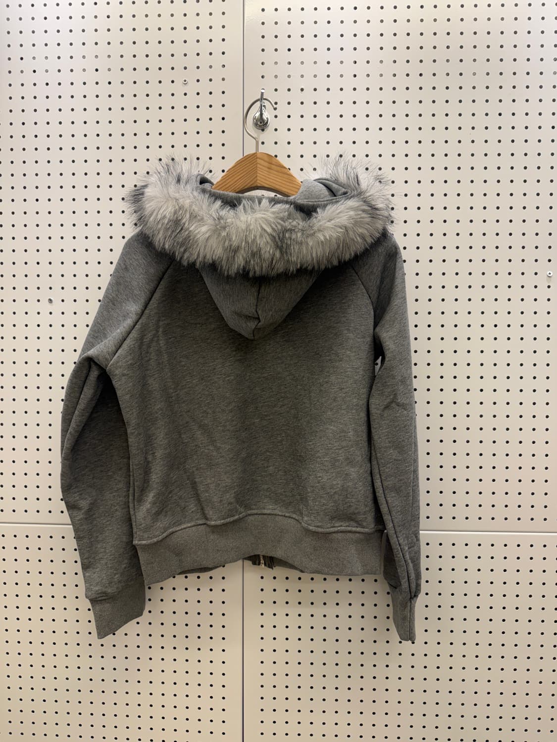 퍼 후드 스터드 집업 후드집업 그레이 U831 상품이미지3