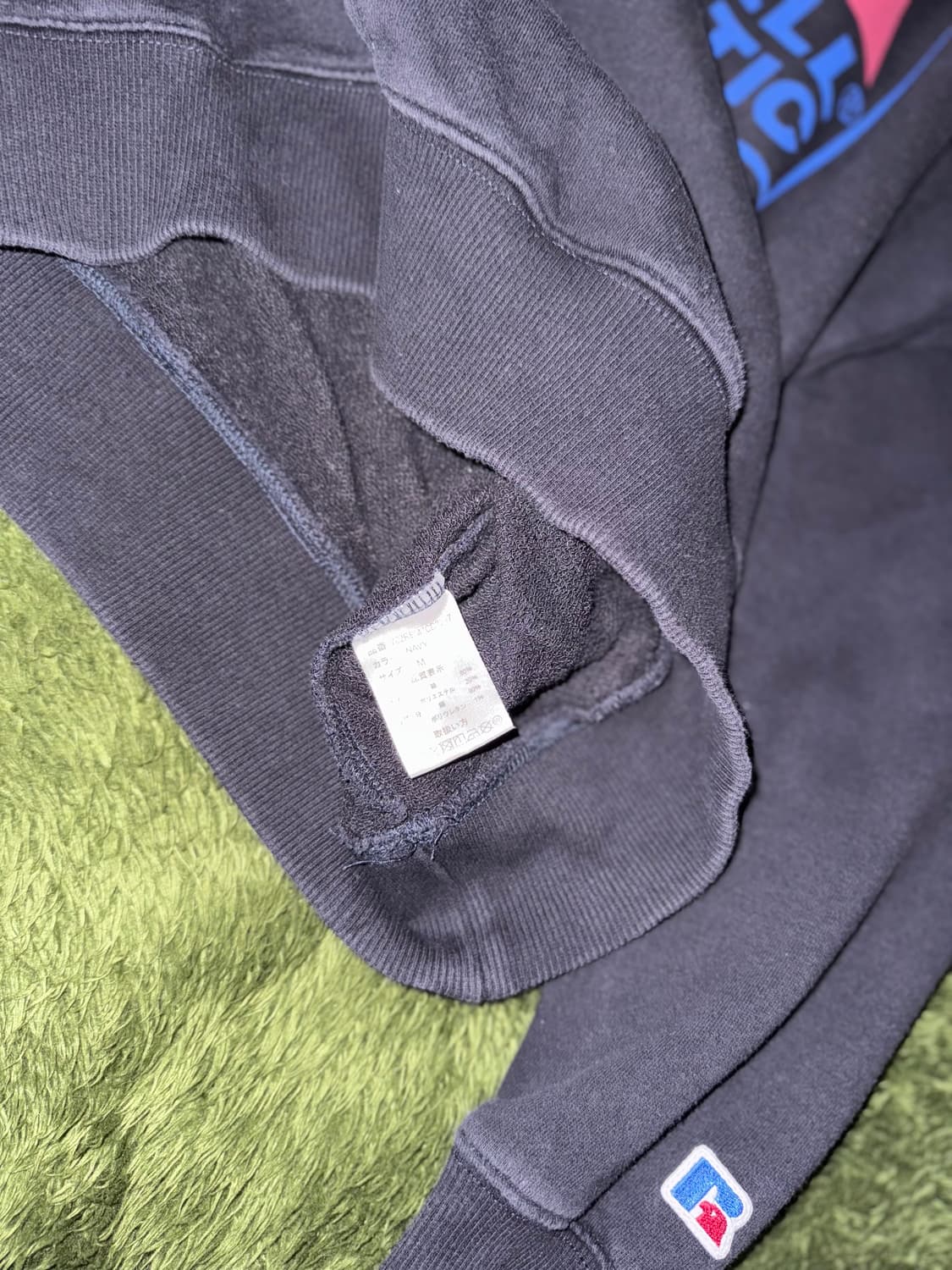 [M] 00s Russell 러셀 애슬레틱 재팬 로고 프린트 후디 블랙 상품이미지6