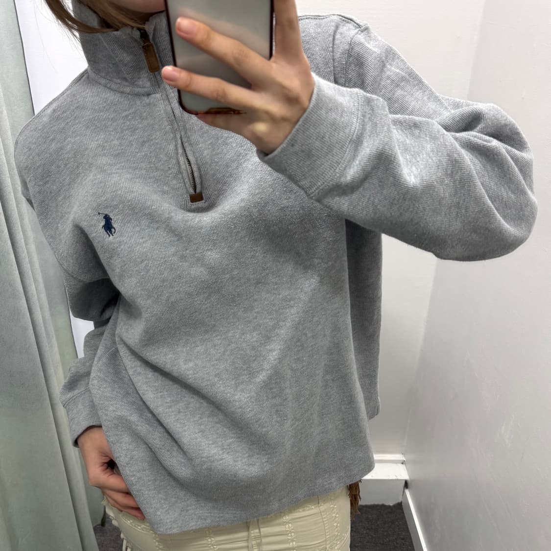폴로 그레이 반집업 니트 상품이미지2