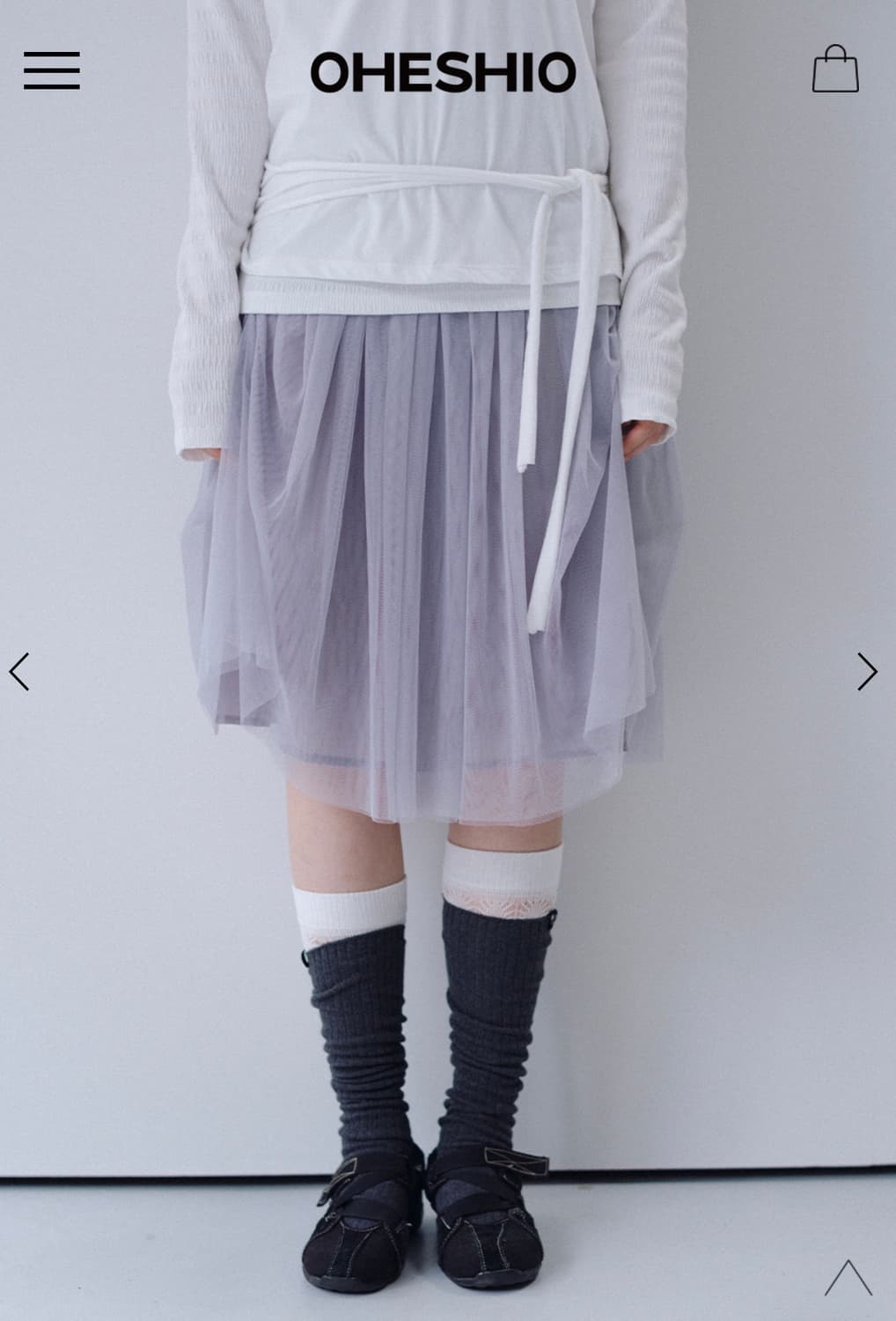 오헤시오 SHEER DRAPE BANDING SKIRT 스커트 상품이미지2