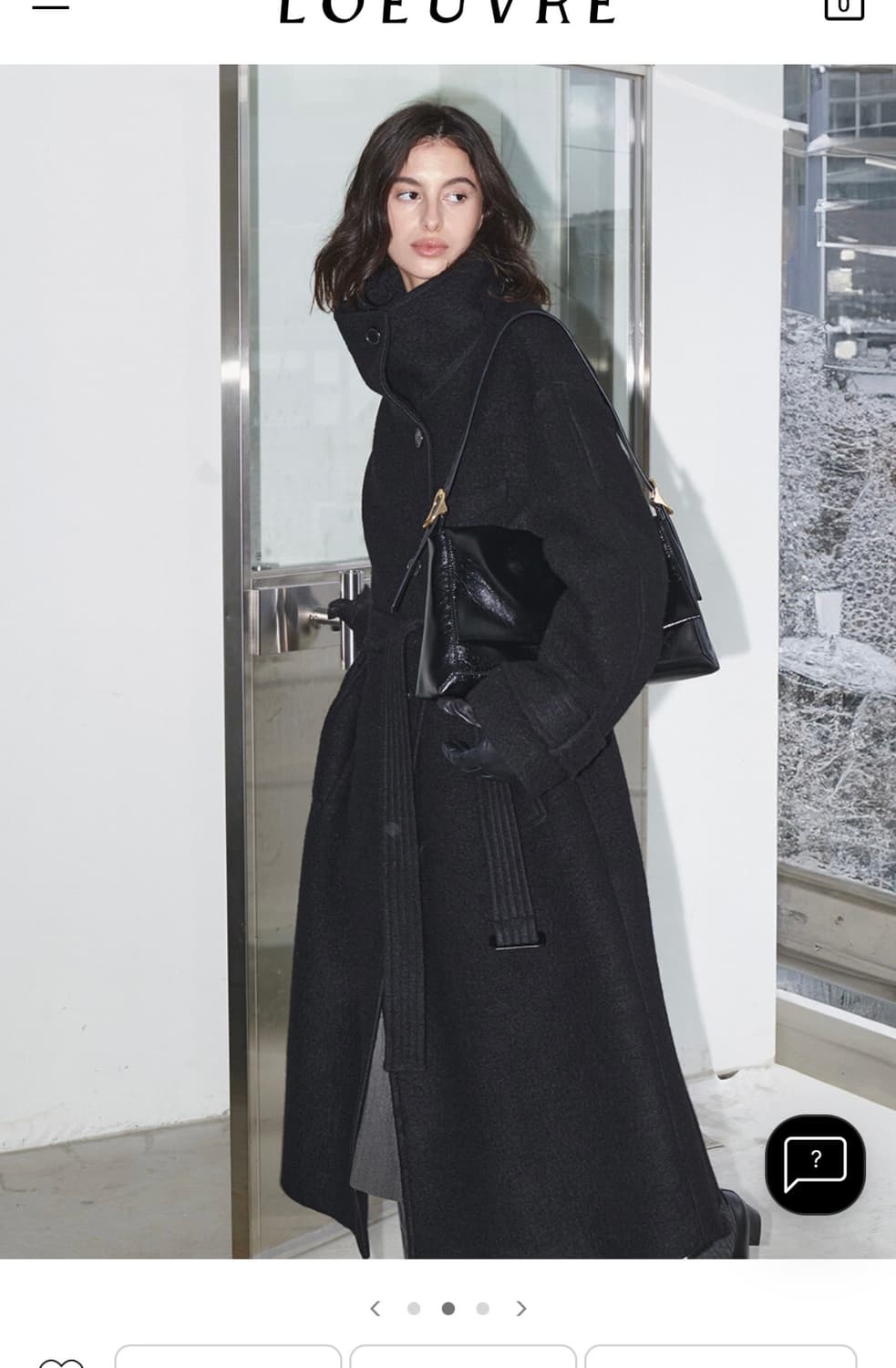 루에브르 벨티드 하이넥 롱 코트 상품이미지2