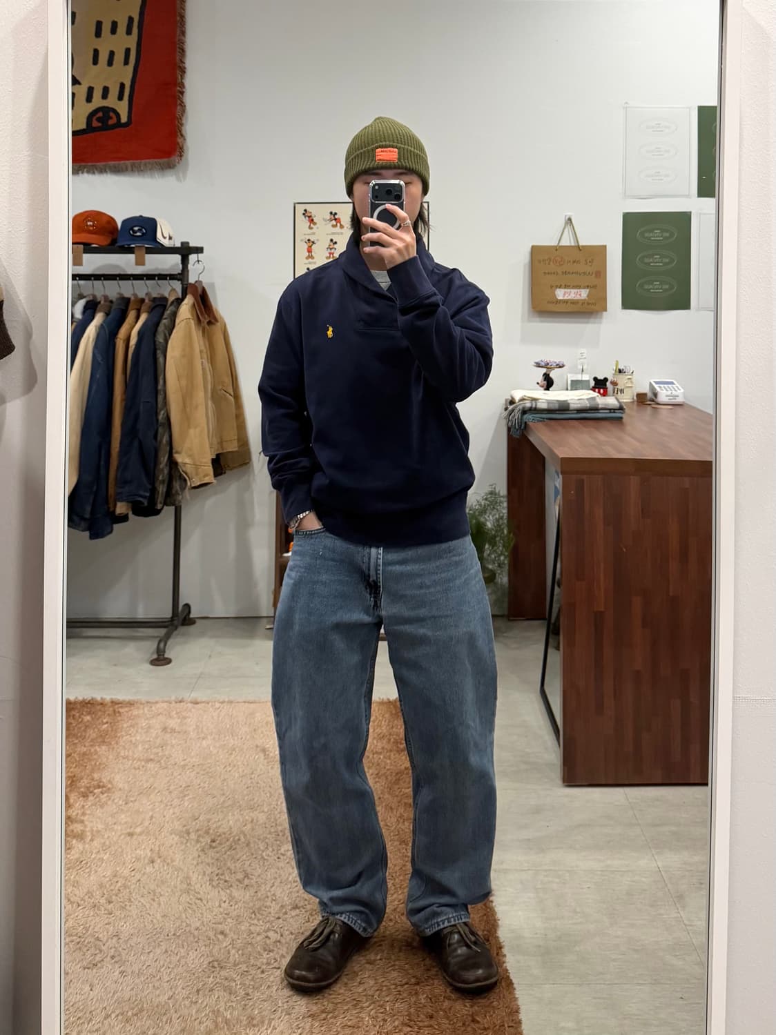 Polo ralph lauren 폴로 랄프로렌 숄카라 니트 (navy) 상품이미지2