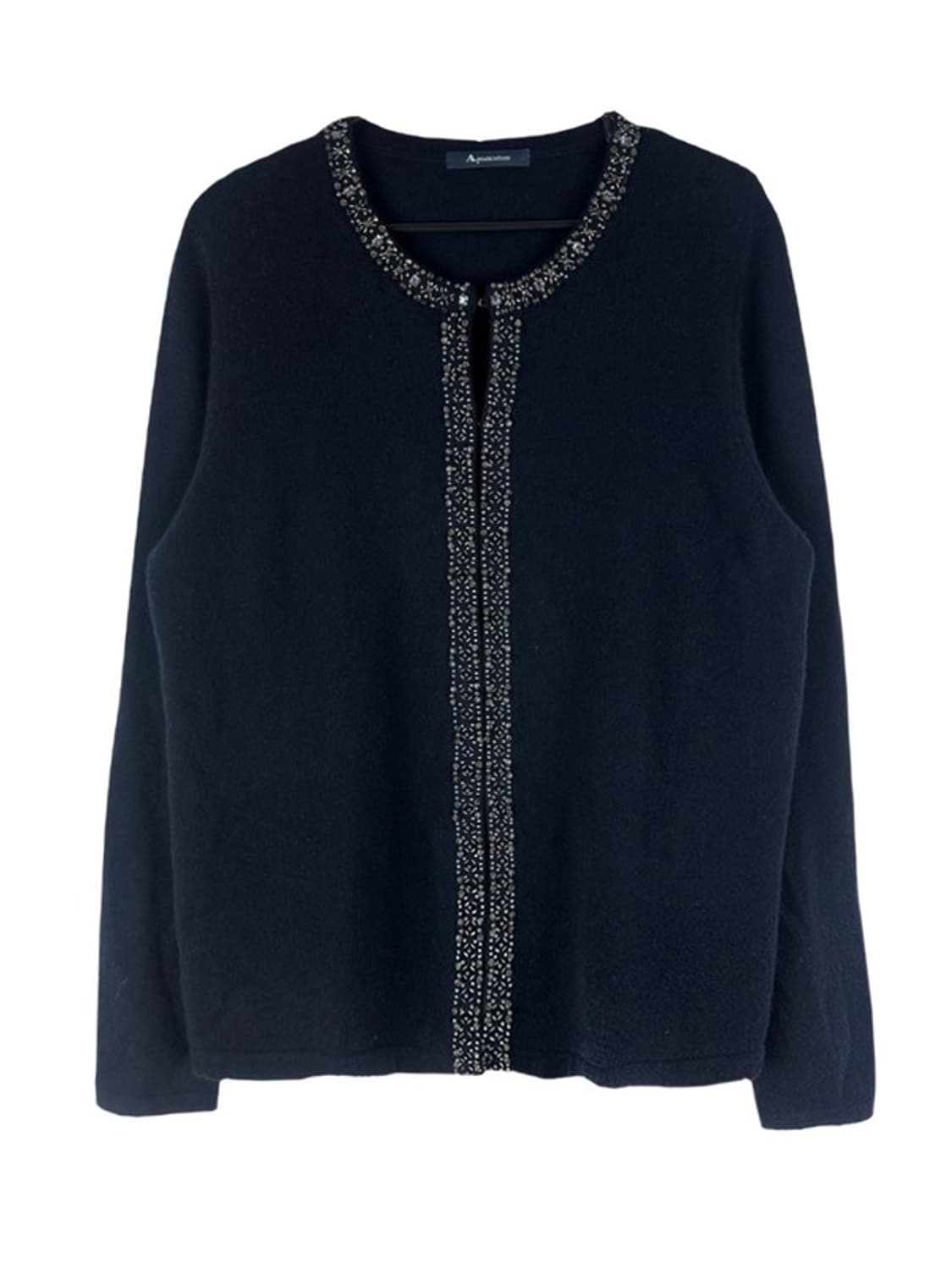 [M] AQUASCUTUM 아쿠아스큐텀 캐시미어100% 논버튼 가디건 상품이미지1