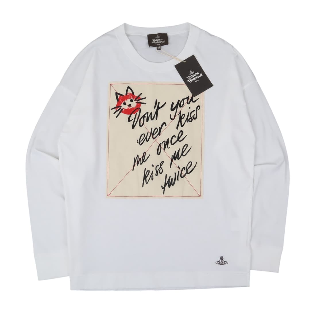 비비안웨스트우드 맨 키스 미 키티 롱슬리브 화이트 상품이미지1