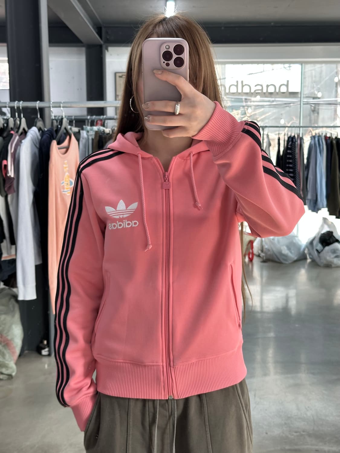 아디다스 후드플락 져지집업 코랄 상품이미지3