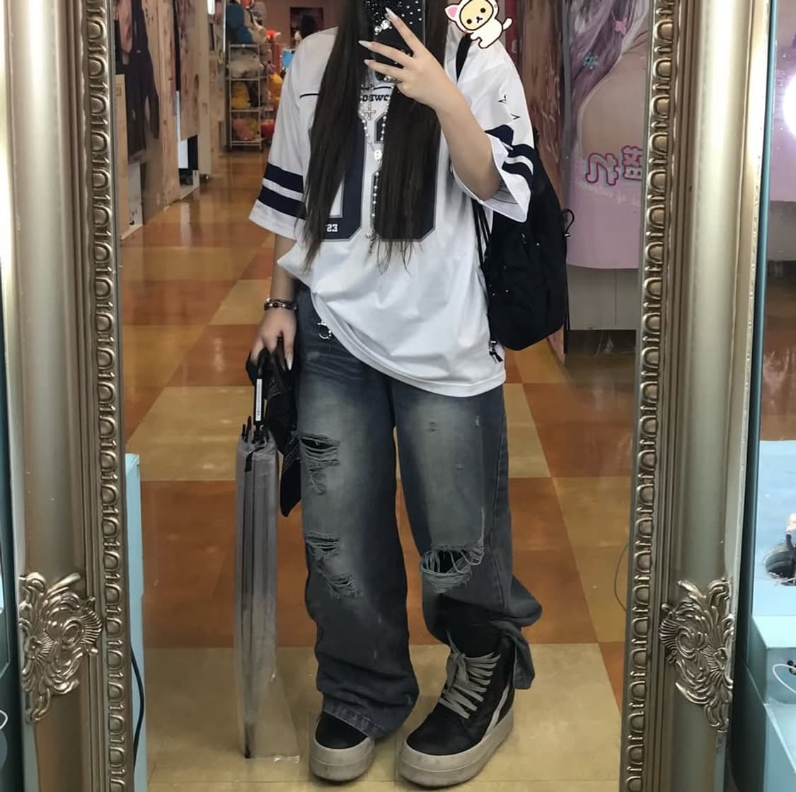 더티 워시드 디스트로이드 데님 팬츠 블루 상품이미지3