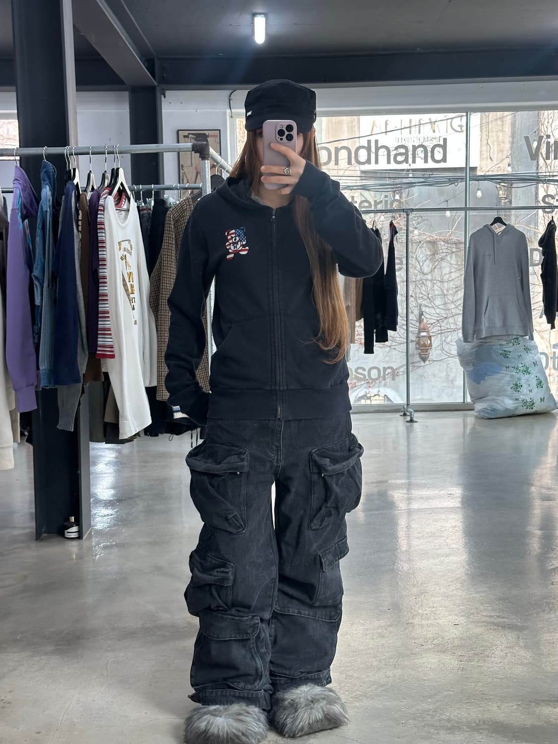 히스테릭글래머 성조기 퍽베어 후드집업 상품이미지3