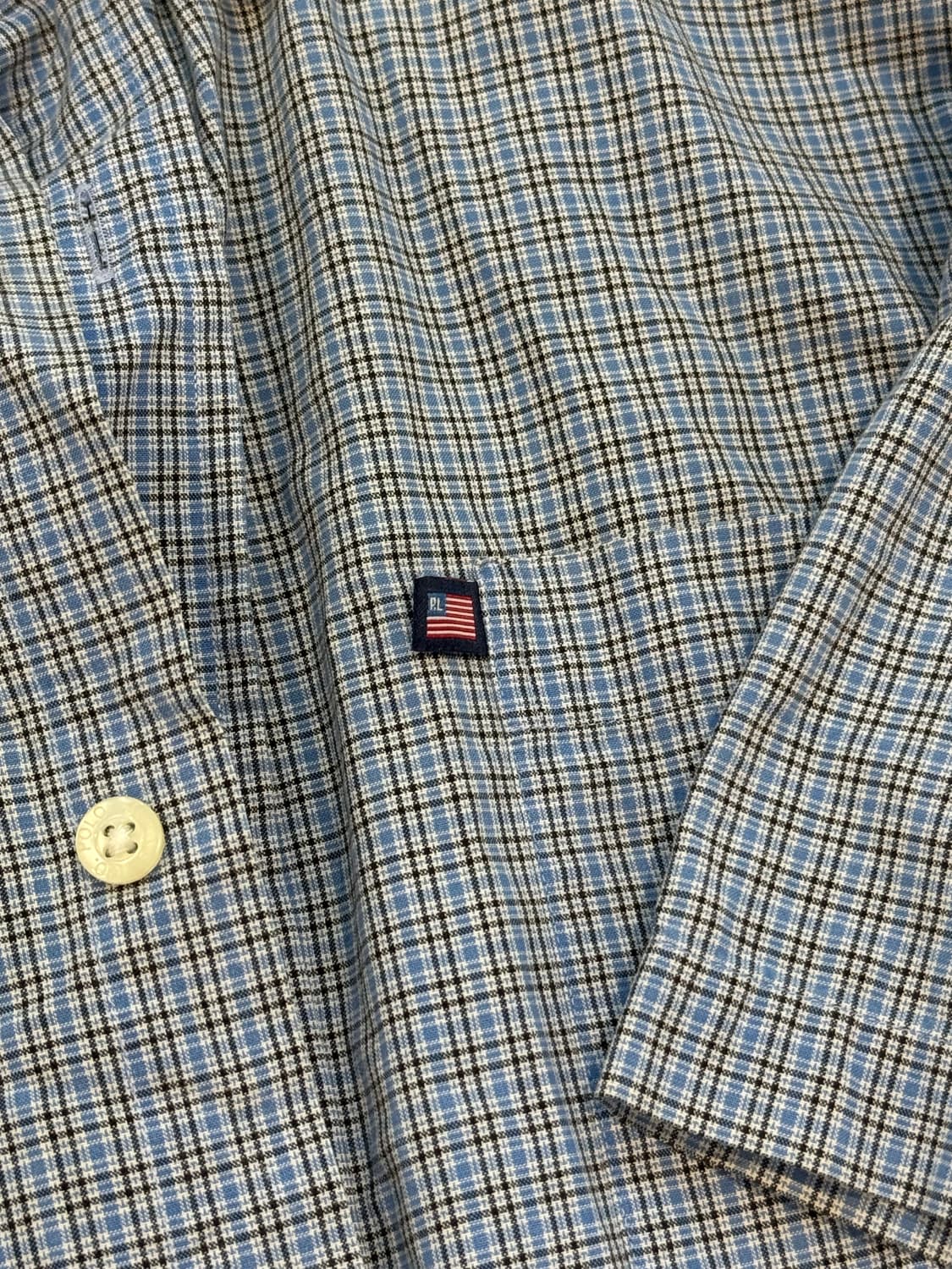 폴로 랄프로렌 체크 셔츠 하늘색 L 상품이미지3