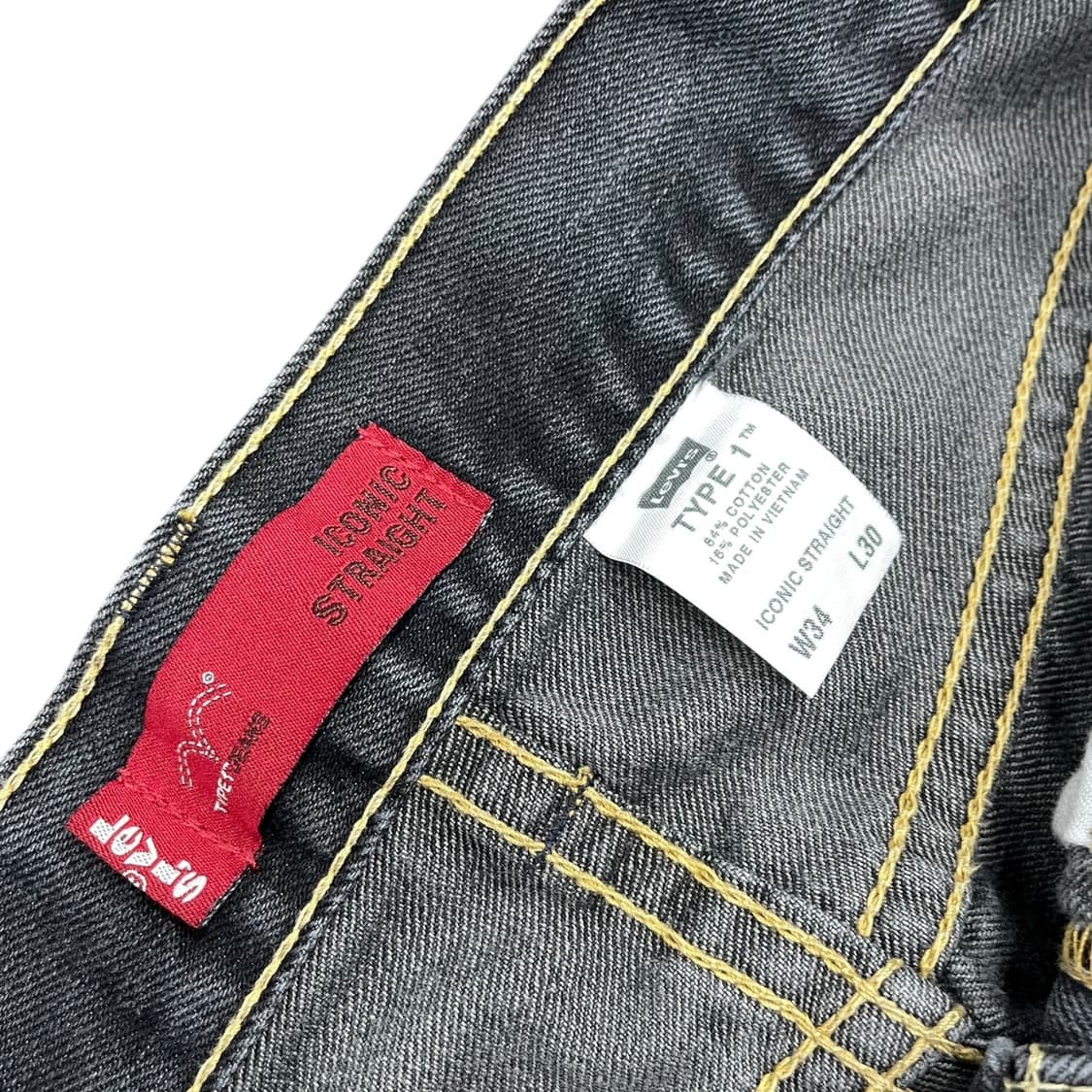 리바이스 type1 타입원 흑청 데님 상품이미지5