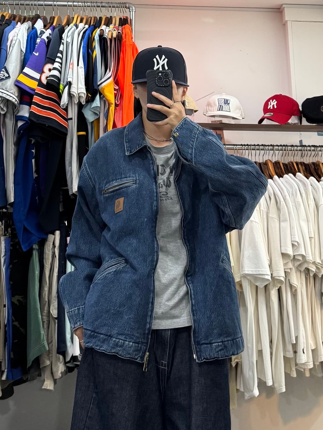 칼하트 wip 라이더 자켓 스톤 워시드 블루   상품이미지4