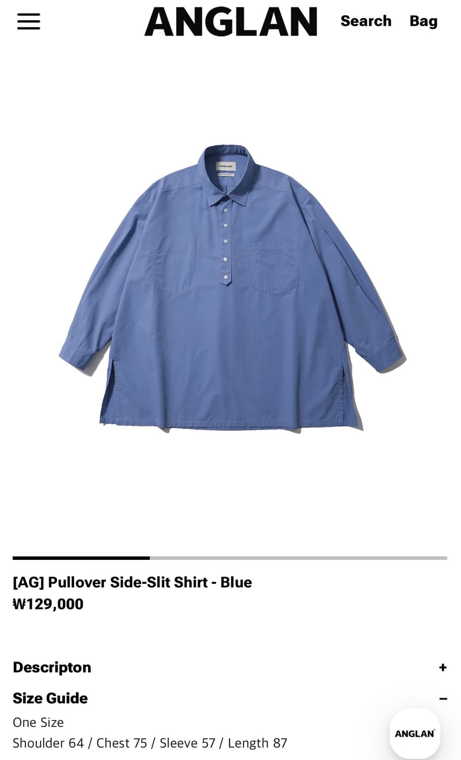 앵글런 아노락 셔츠 새상품 상품이미지1